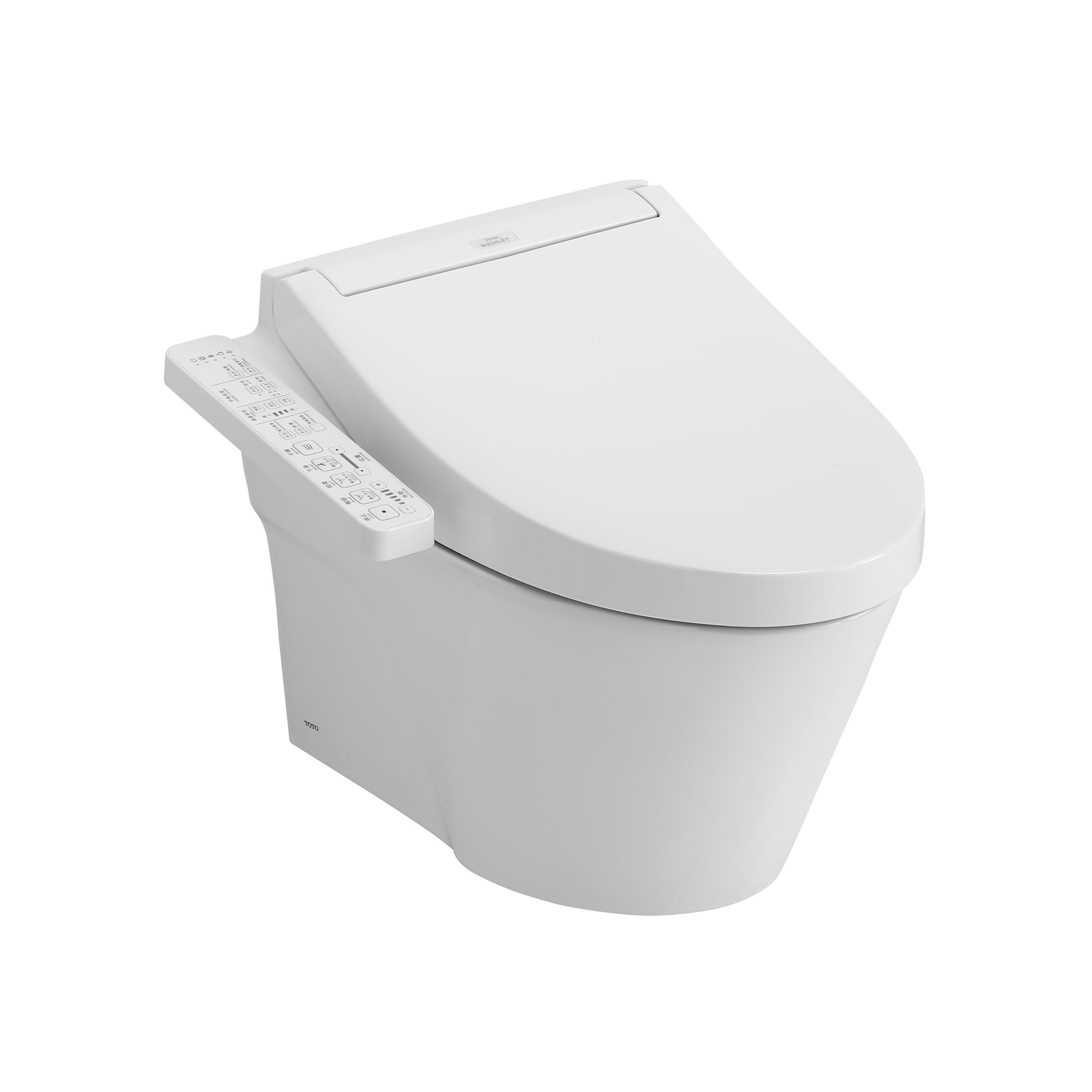 White Vitreous China Wall Mounted Dual Flush Elongated Toilet