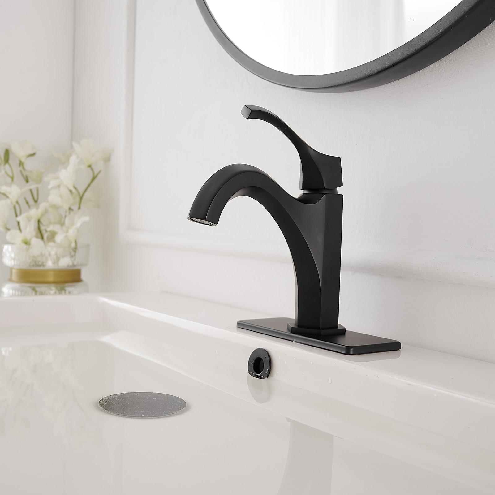 Single-Hole Single-handle Bathroom Faucet with Drain Assembly