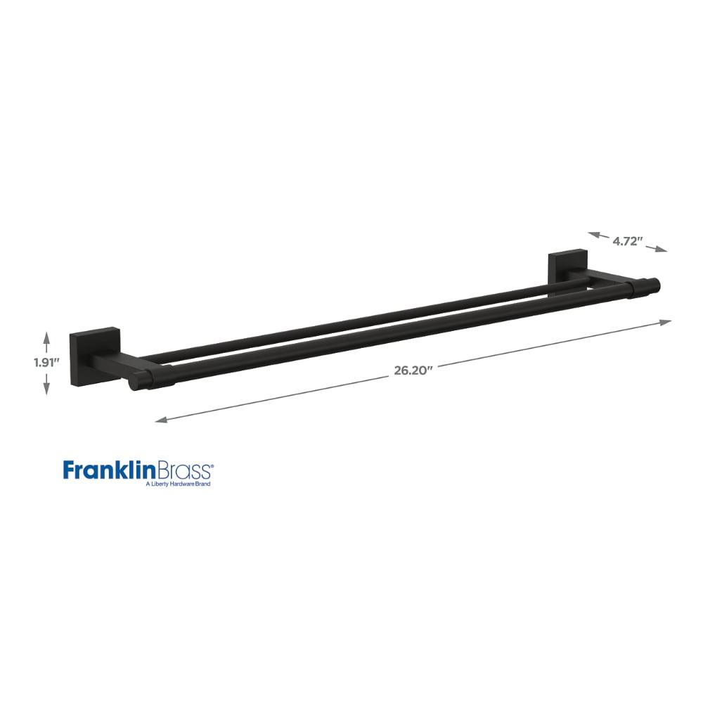 Maxted 24 Inch Matte Black Double Towel Bar