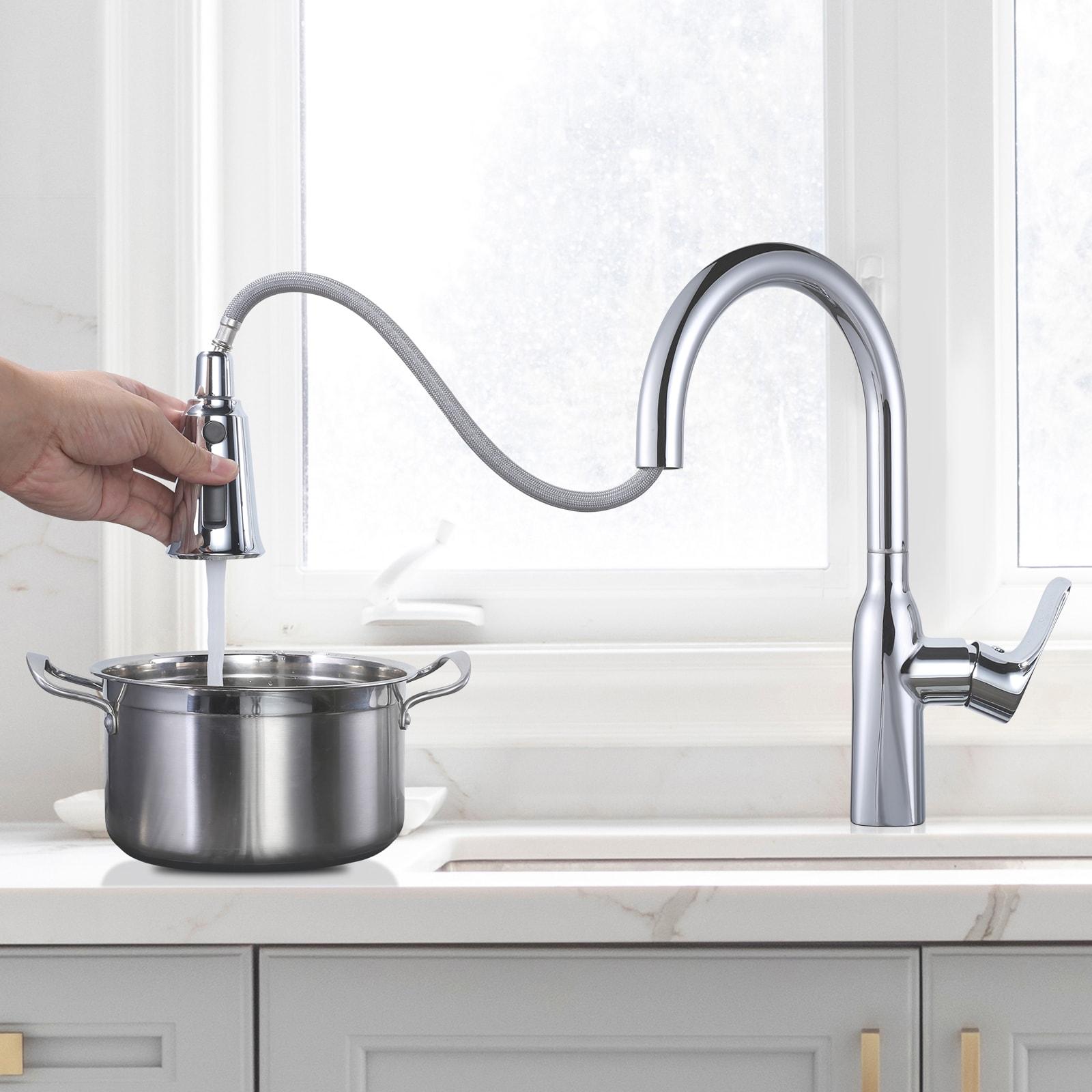 Chrome Plastic Pull-Down Kitchen Faucet Spray Head