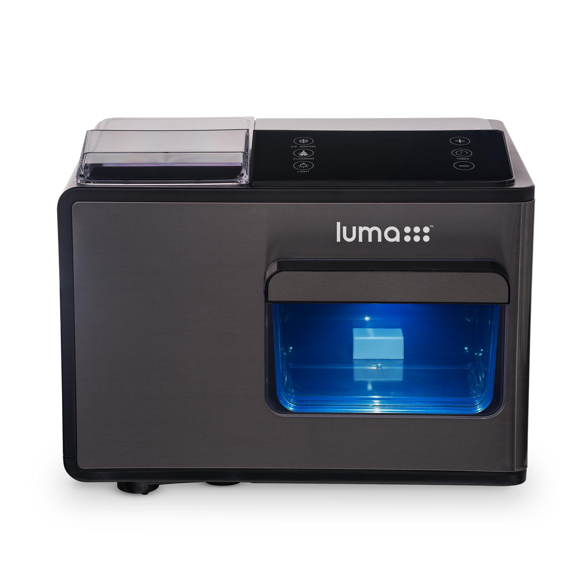 Luma Nugget Countertop Ice Maker, 44 lbs in 24 hours, Black Stainless Steel Ice Machine