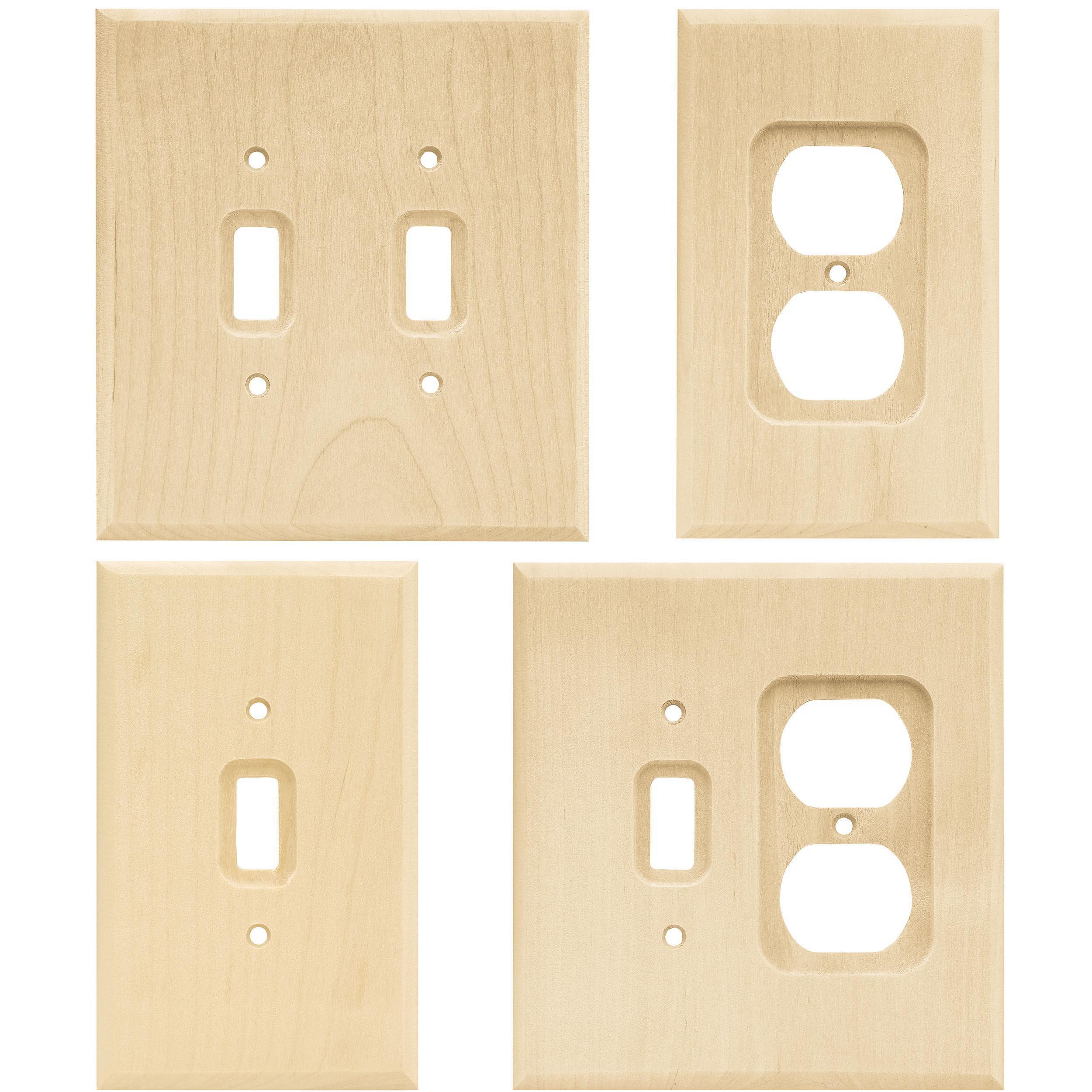 Liberty 64662 Unfinished Wood Single Blank Wall Plate Cover