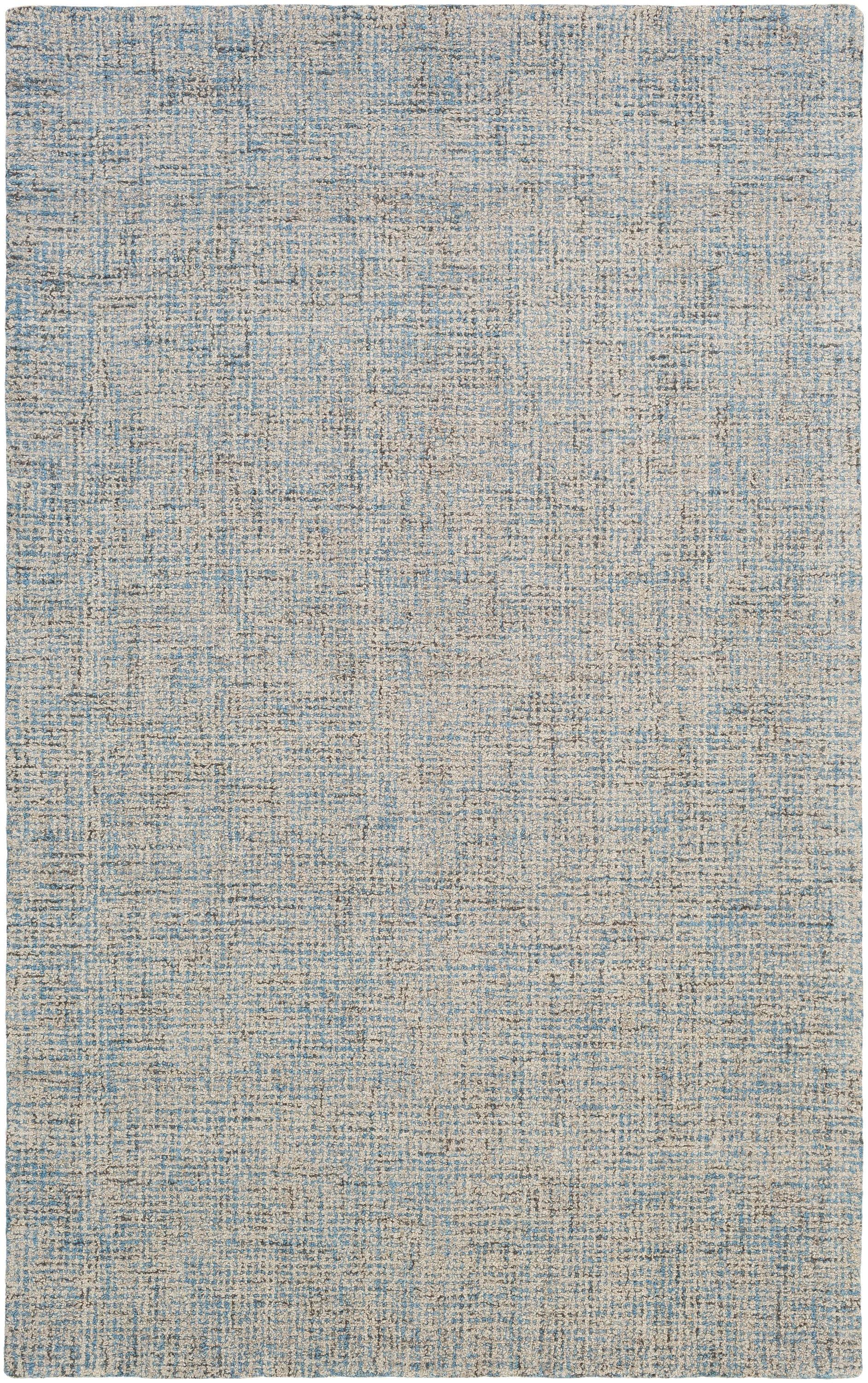 Hand-Tufted Reversible Light Blue Wool 5' x 7' Area Rug