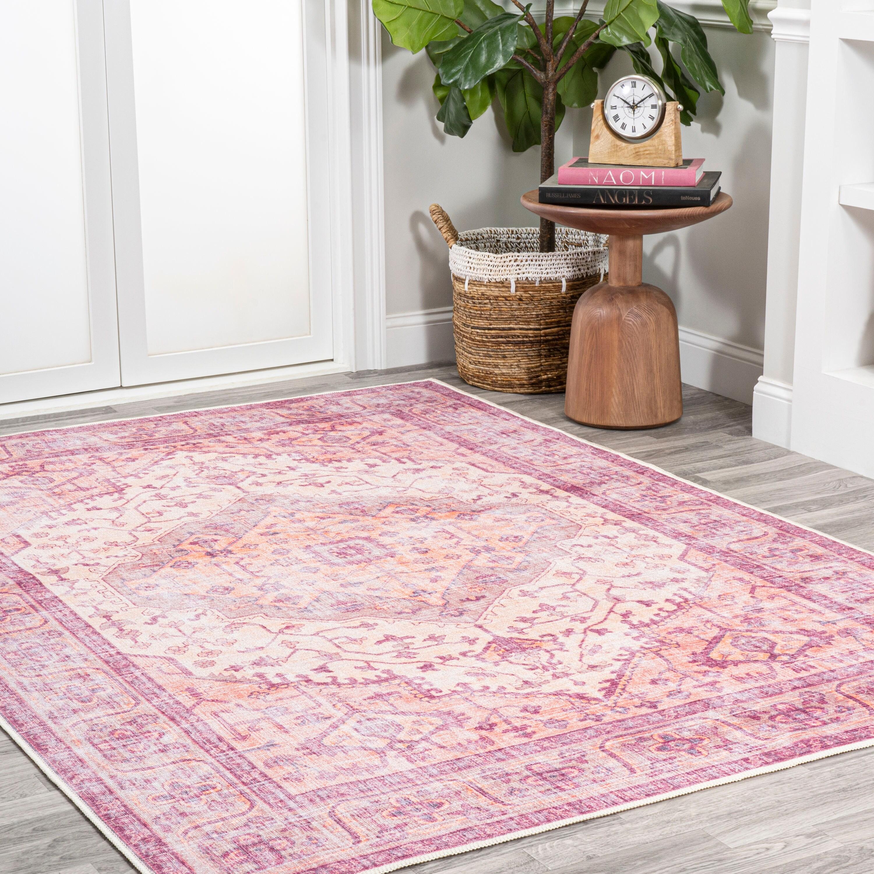 4' x 6' Alacati Ogee Medallion Machine Washable Indoor/Outdoor Area Rug, Red/Orange/Cream - JONATHAN Y