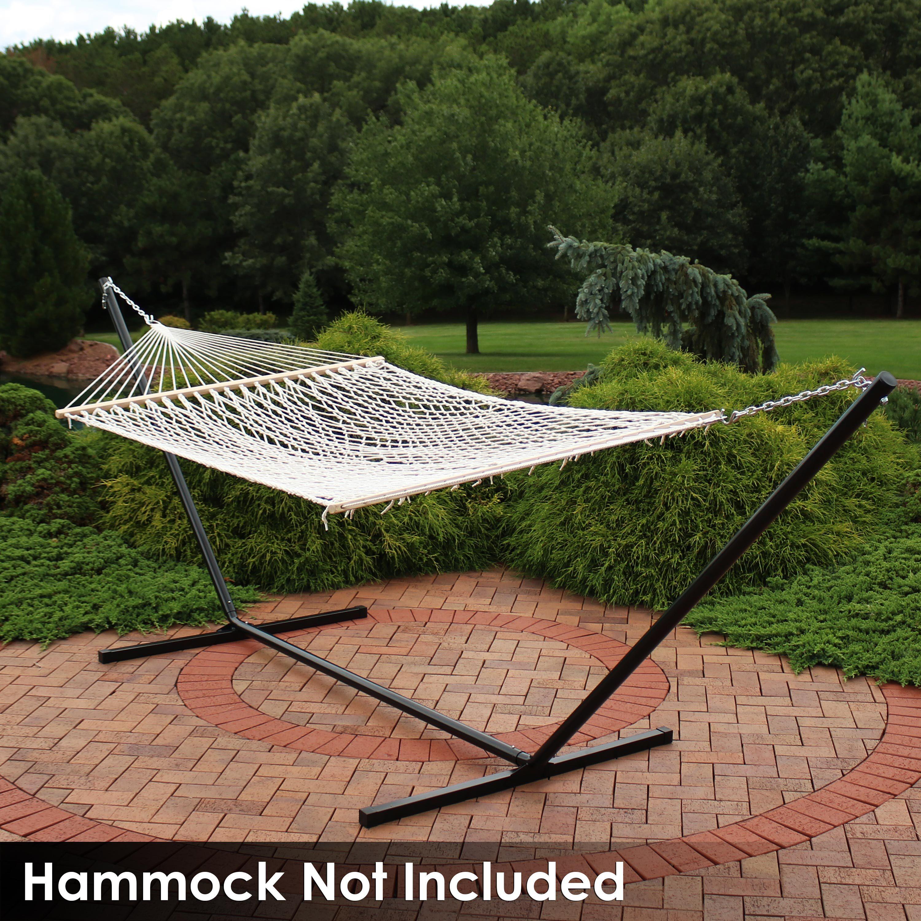 Sunnydaze Large 2-Person Hammock Stand with Heavy-Duty Steel Beam Construction - 400-lb Weight Capacity/15' Stand - Black