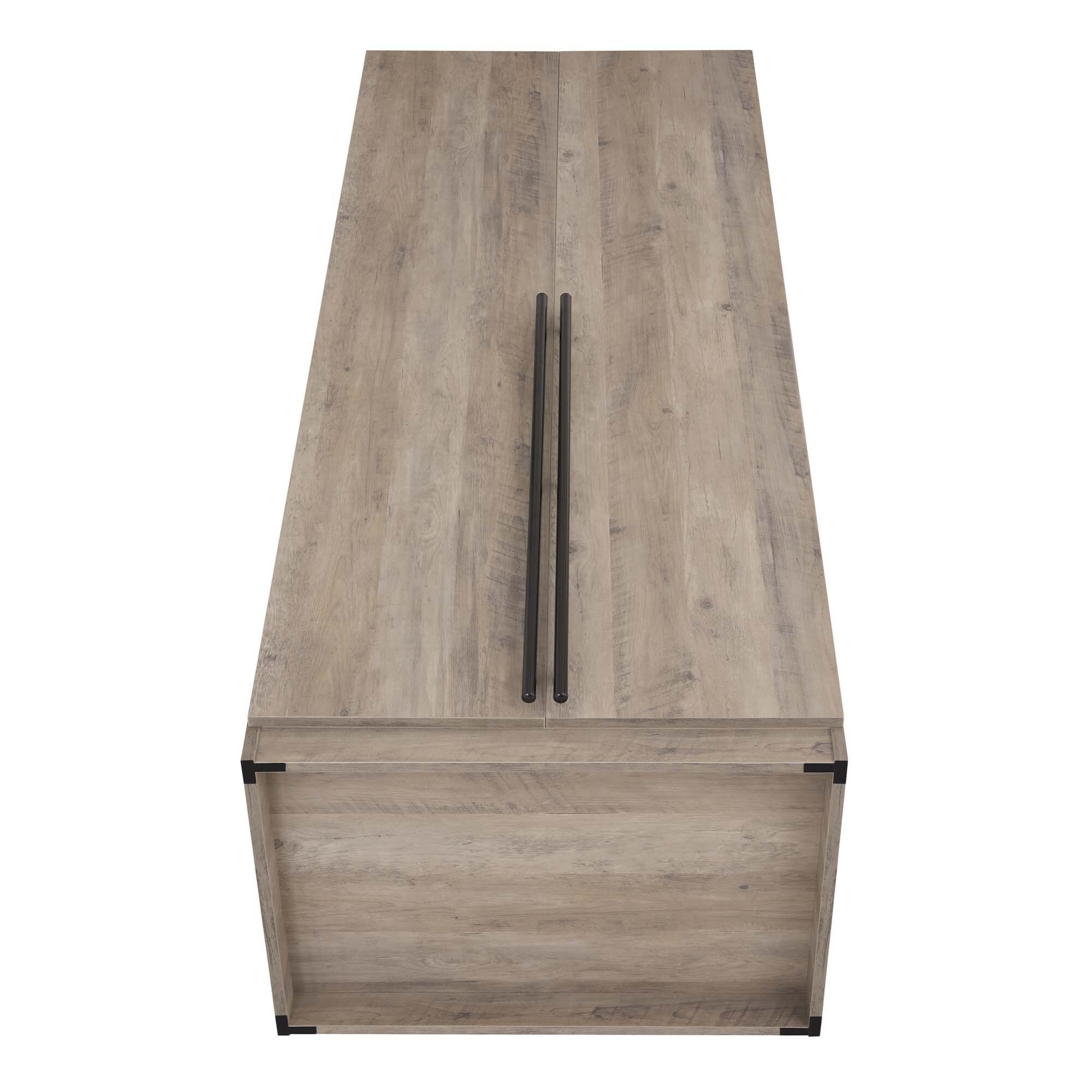 Manhattan Comfort 2pc Lee 4 Door Module Wardrobe Rustic Gray: Modern Style, MDF, Metal Hardware, 5 Shelves, 2 Drawers