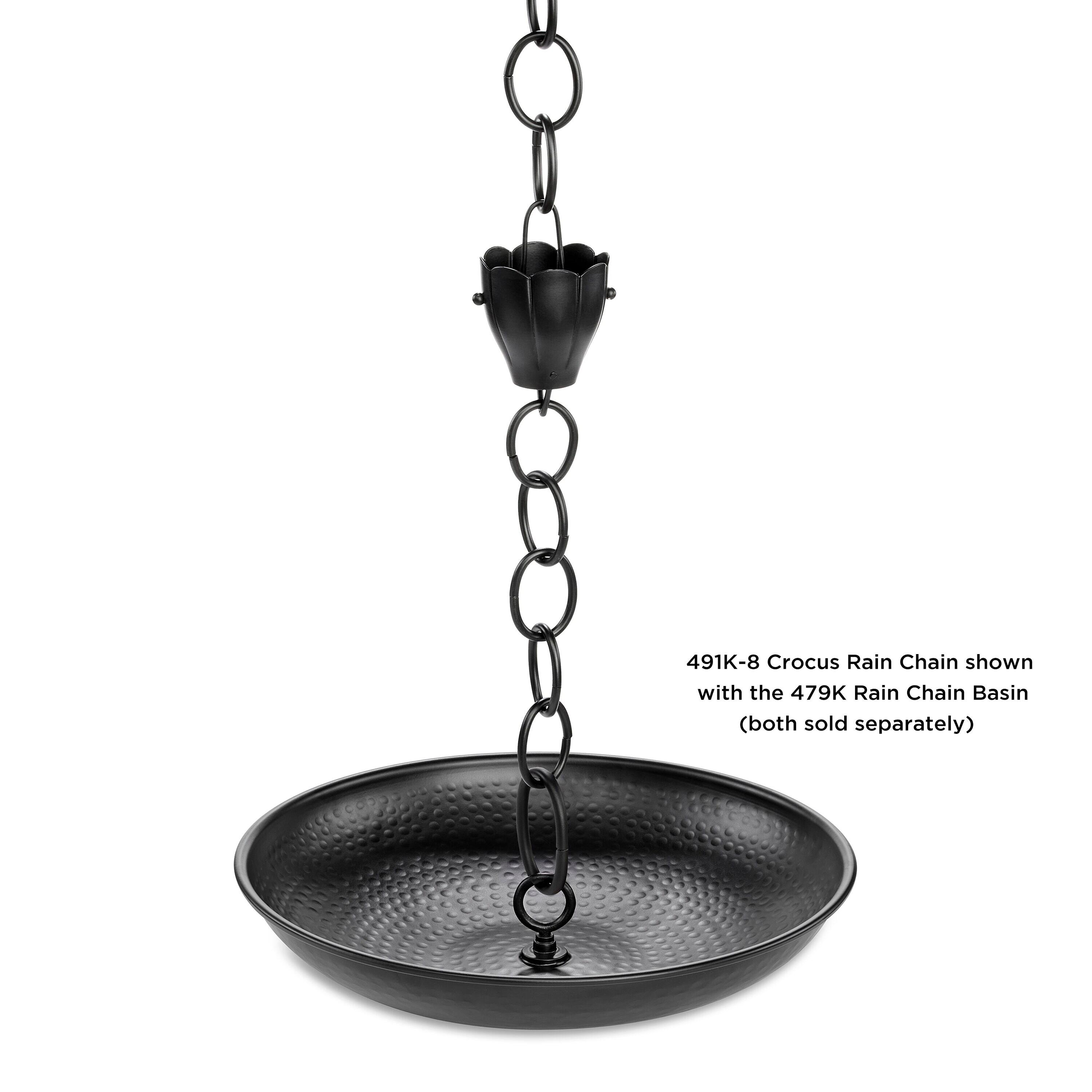 8.5 ft Black Aluminum Crocus Rain Chain