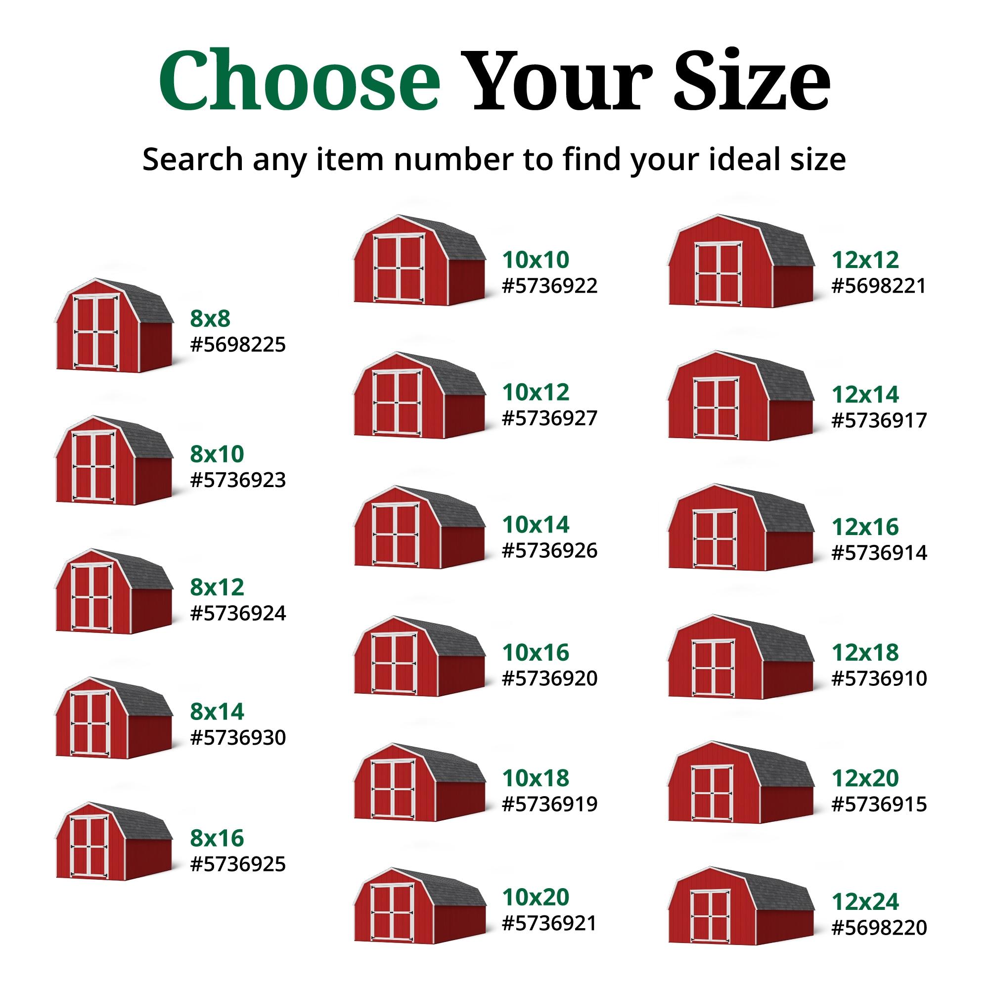 Little Cottage Co. 8x16 Value Gambrel Barn with 4 ft. Sidewalls, Outdoor Wood Storage Shed Do-It-Yourself Precut Kit