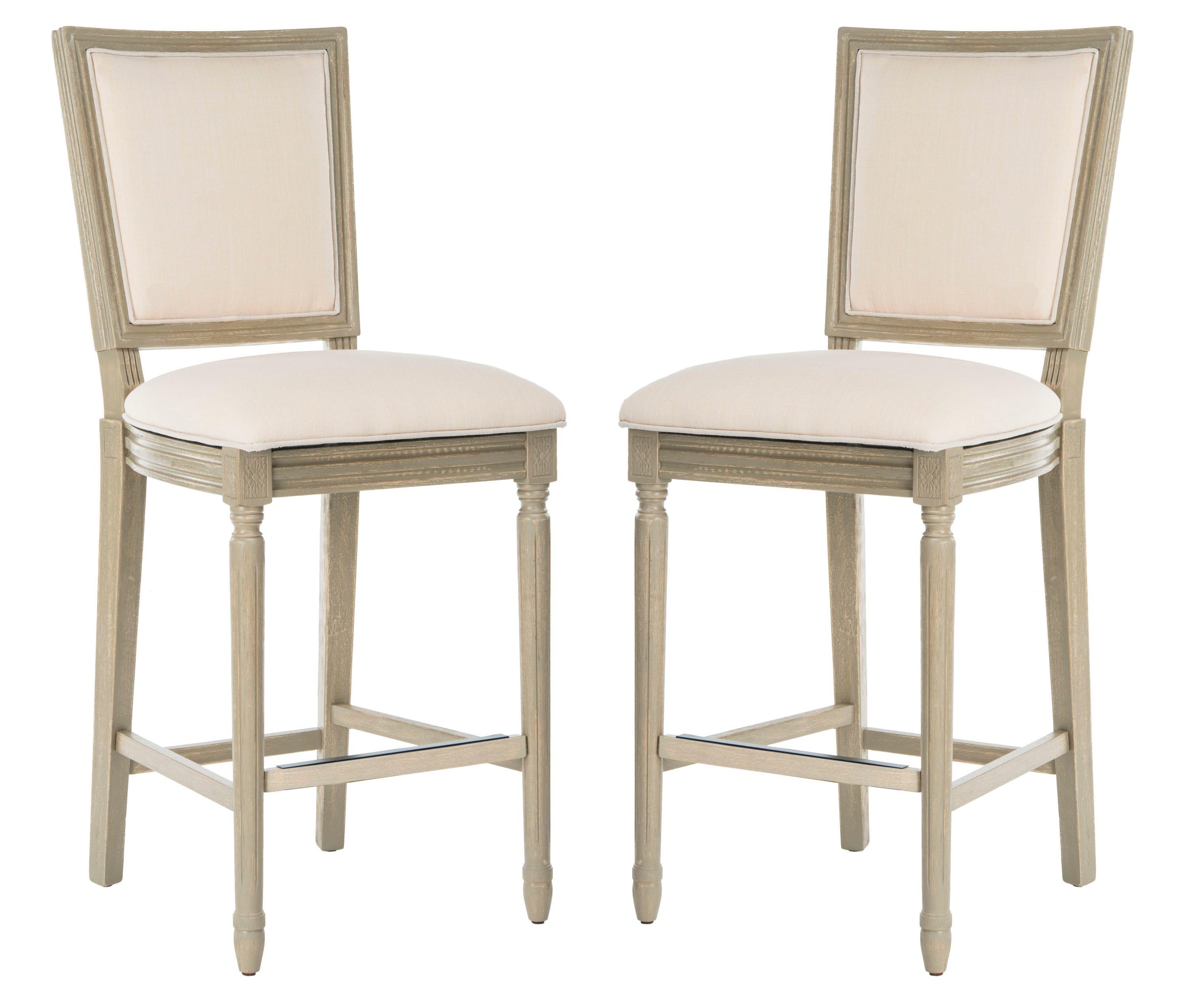 Buchanan Rectangle Bar Stool (Set Of 2) - Light Beige - Safavieh