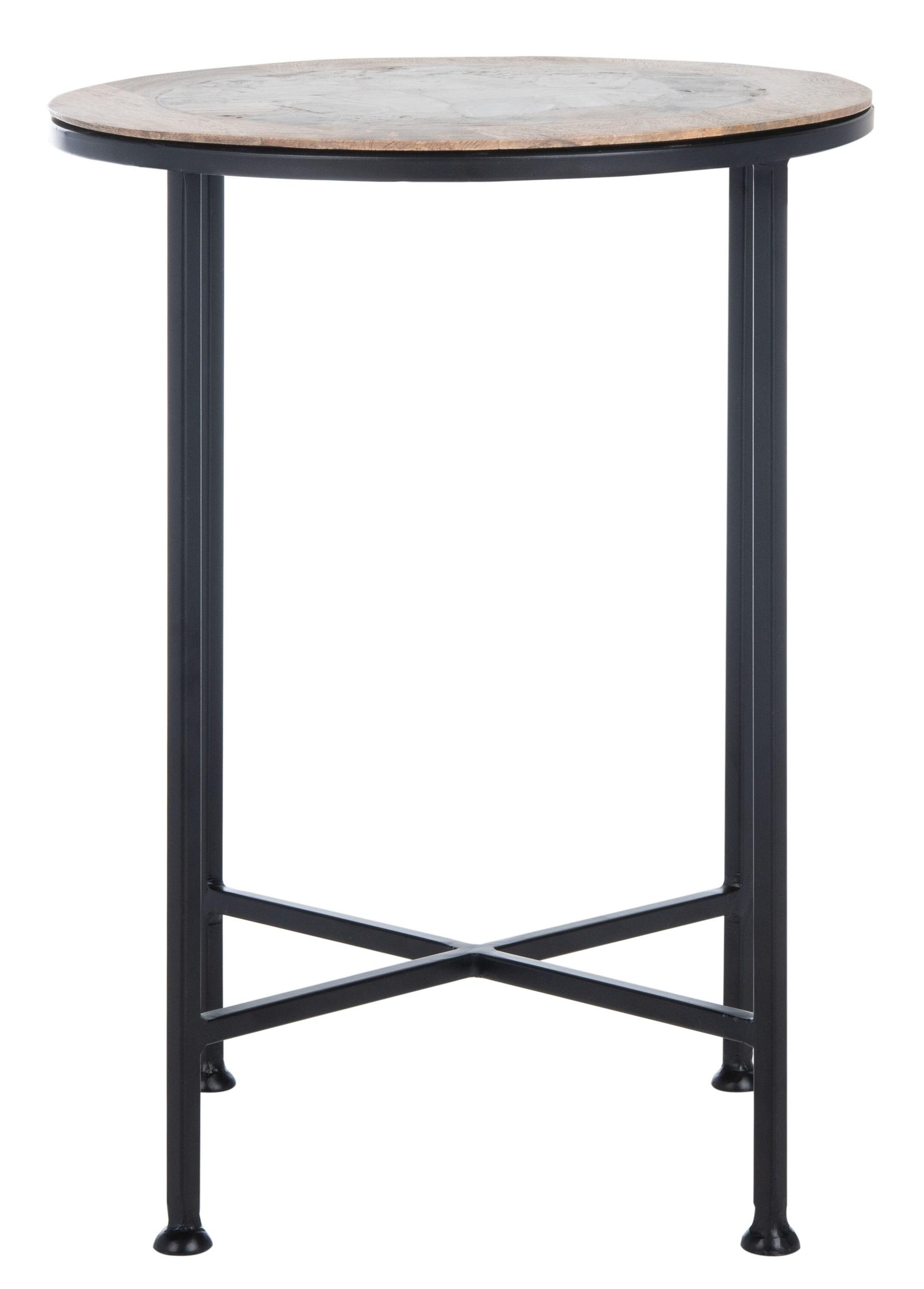 Lumi Agate Accent Table - Multi Color Black Agate/Natural/Black Legs - Safavieh.