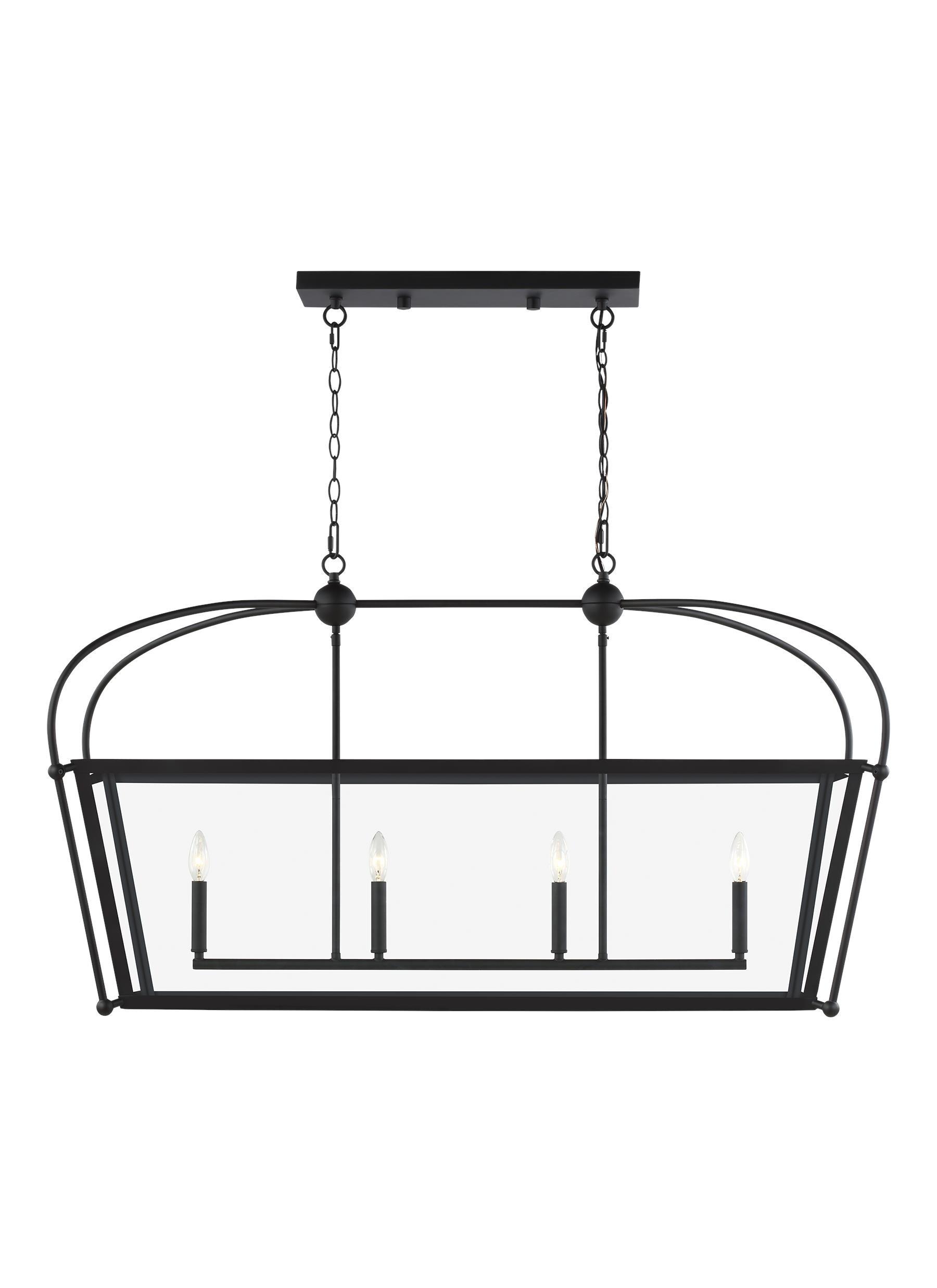 Charleston Midnight Black Glass 7-Light Linear Pendant
