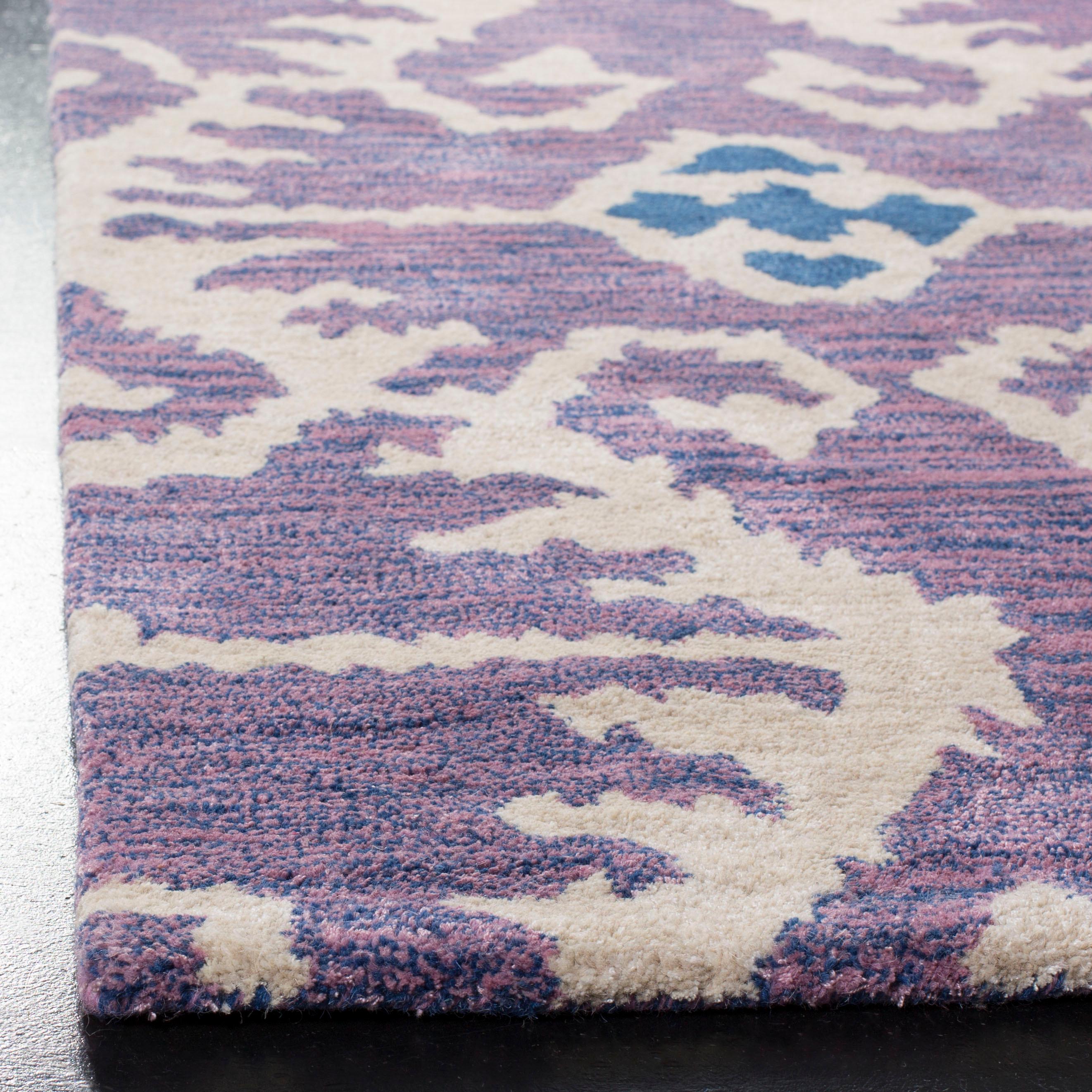 Wyndham WYD323 Hand Tufted Indoor Area Rug - Lavander/Ivory - 7'x7' - Safavieh