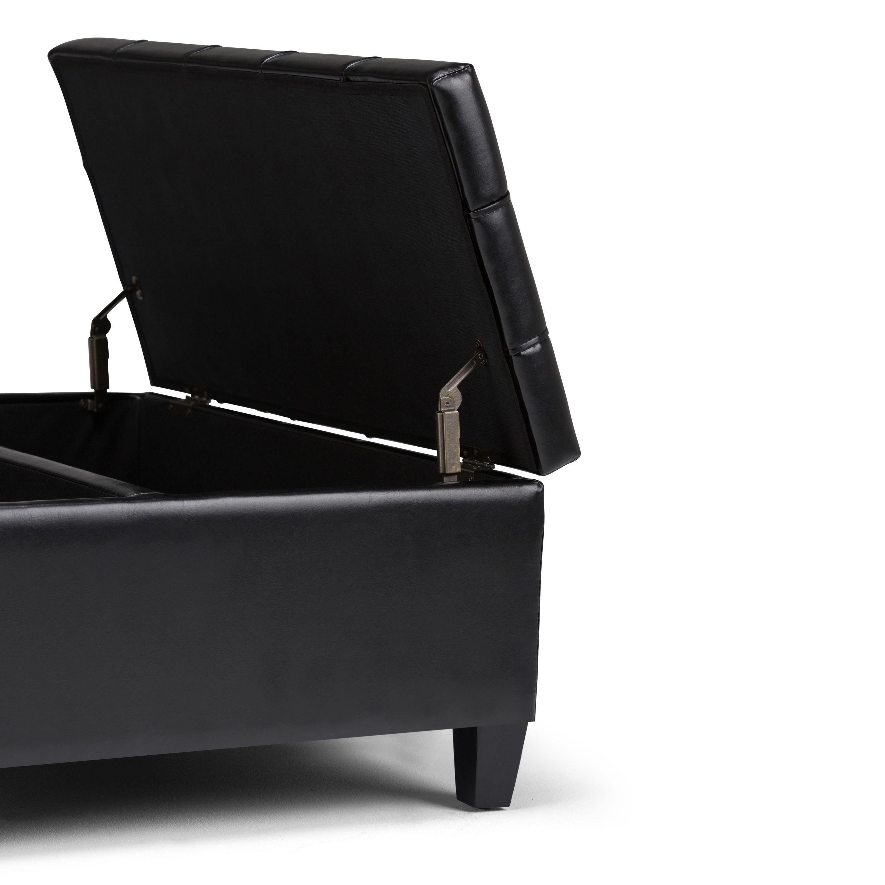 Simpli Home Harrison Coffee Table Storage Ottoman