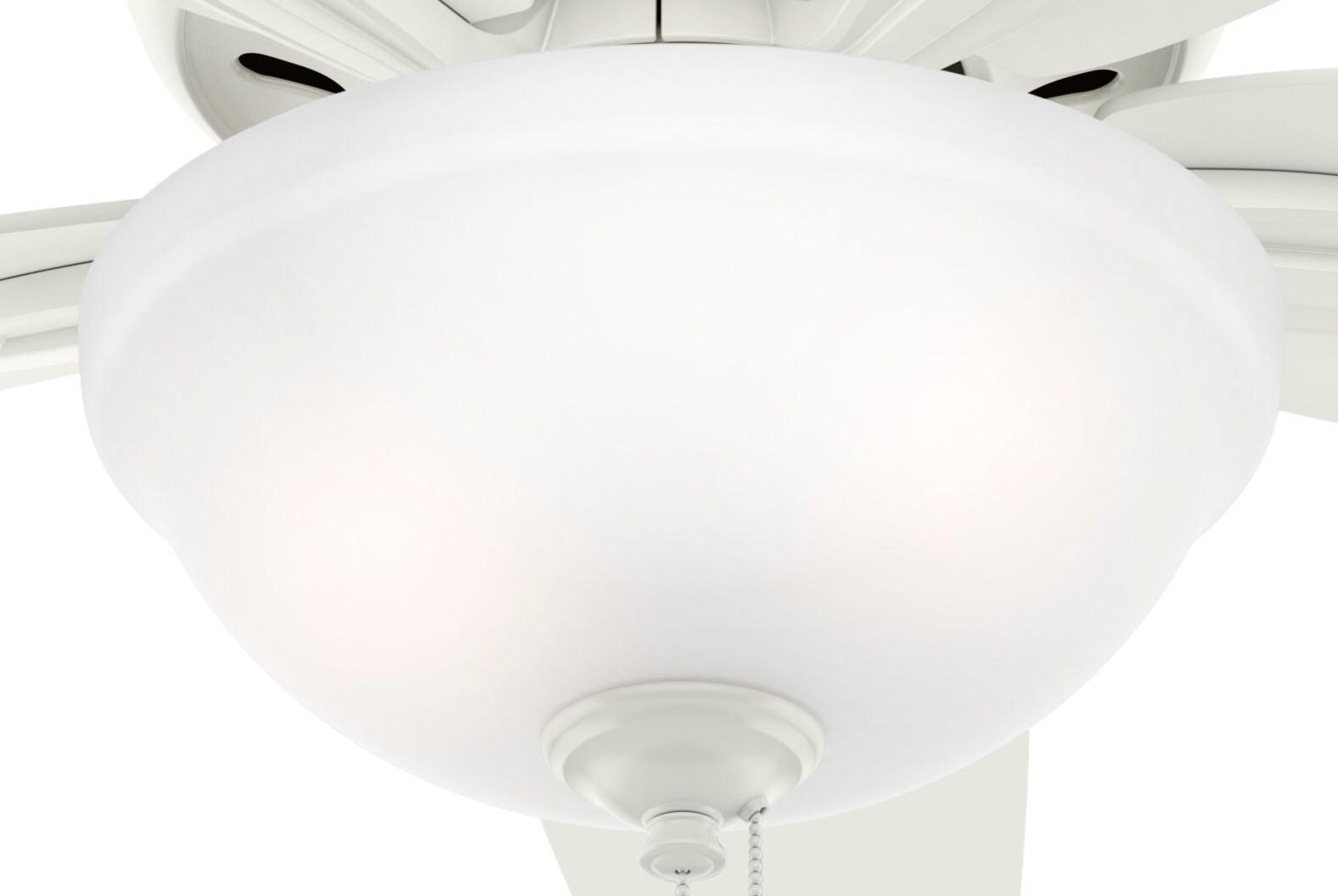 Newsome 42" 5 - Blade Traditional Flush Mount Indoor Ceiling Fan with Lights and Pull Chains