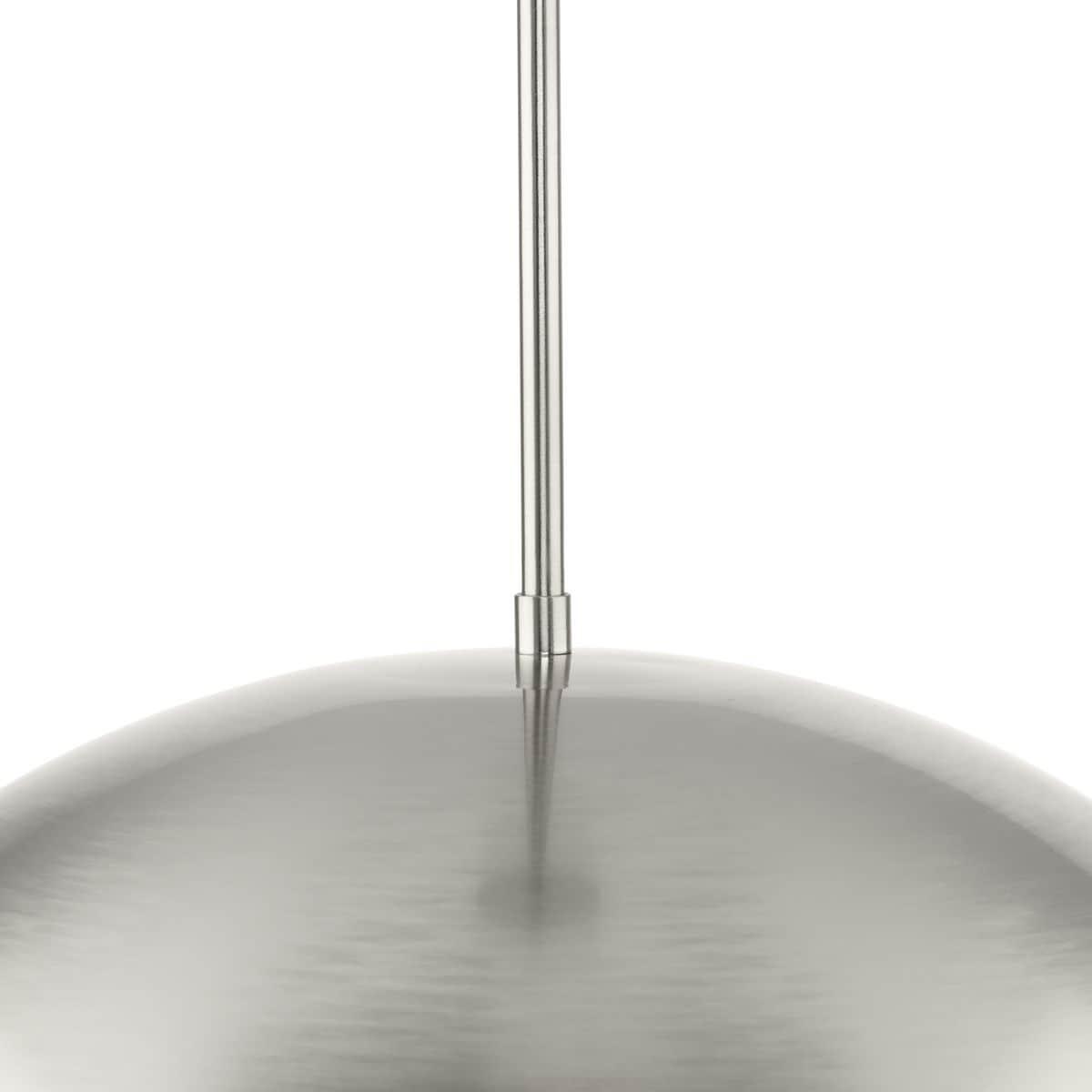 Progress Lighting Perimeter 1-Light Pendant, Brushed Nickel, White Interior Shade: Iconic modern design for kitchens and breakfast nooks.