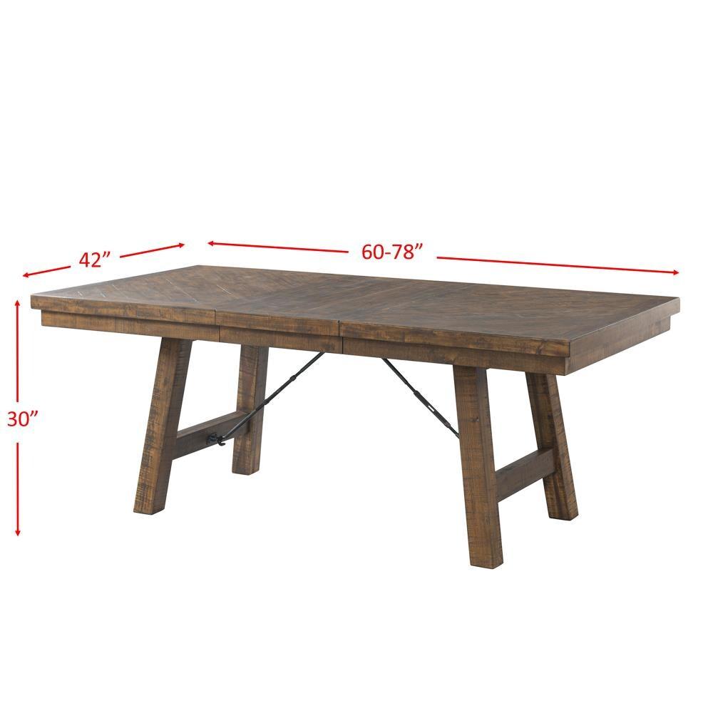 Dex 6pc Extendable Dining Table Set: Smokey Finish, Turnbuckle Detail - Picket House Furnishings
