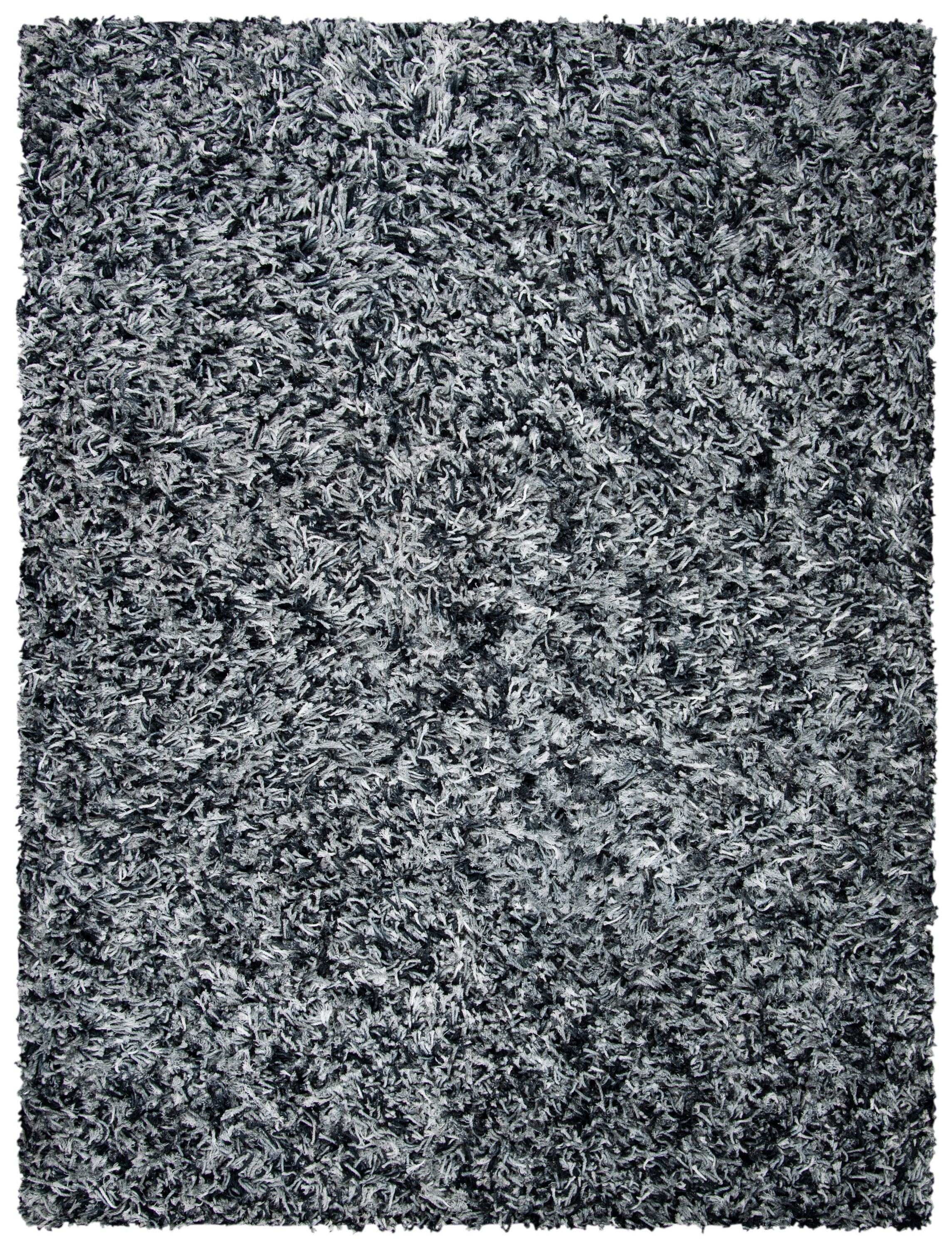 Rio Shag SG960 Hand Loomed Indoor Area Rug - Black/Ivory - 8'x10' - Safavieh