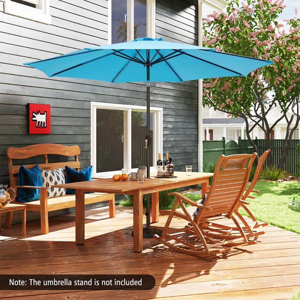 Pure Garden 9FT Outdoor Vented Patio Umbrella with Easy Crank (Blue)