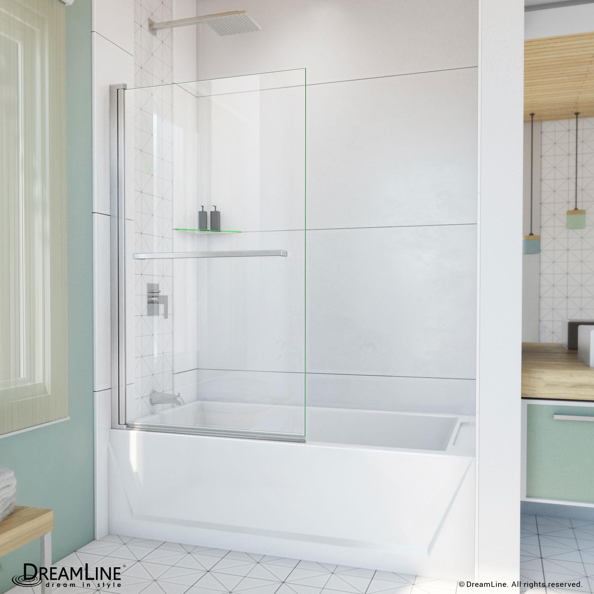 Aqua-Q Swing 58" H Frameless Tub Door