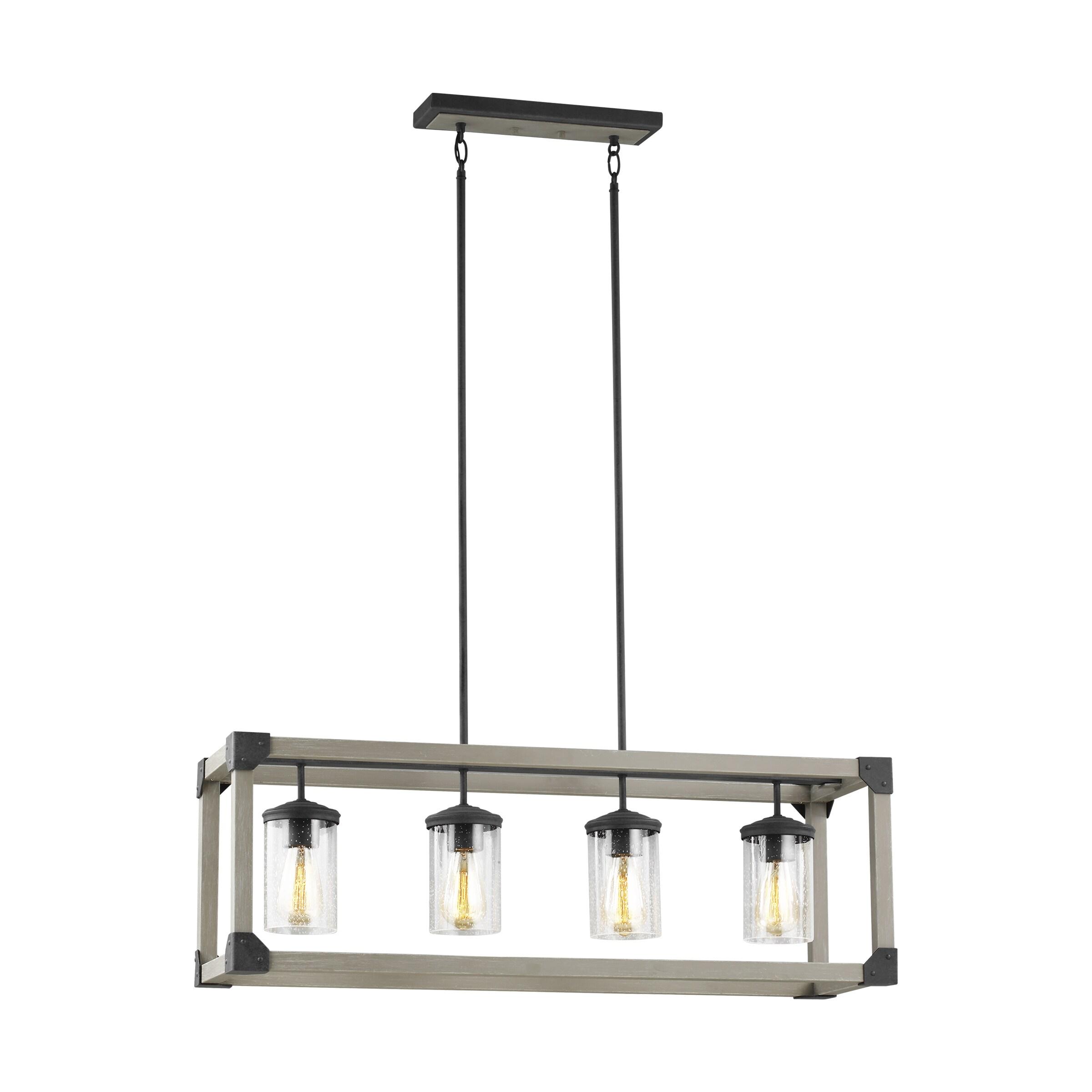 Dunning Driftwood Gray Steel 4-Light Island Chandelier