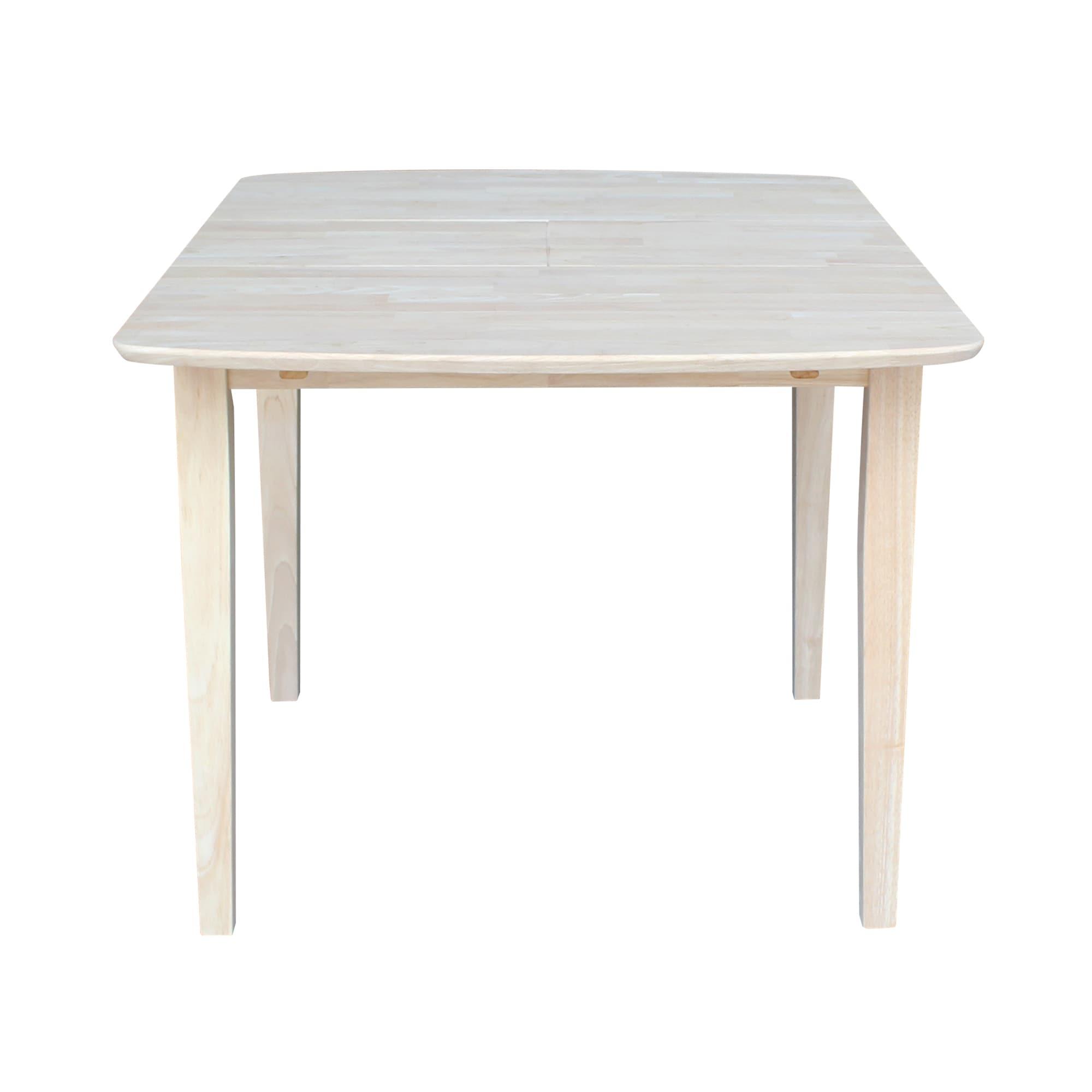 30" Extendable Dining Table with Butterflyand Shaker Styled Legs Unfinished - International Concepts: Solid Wood, Seats 6