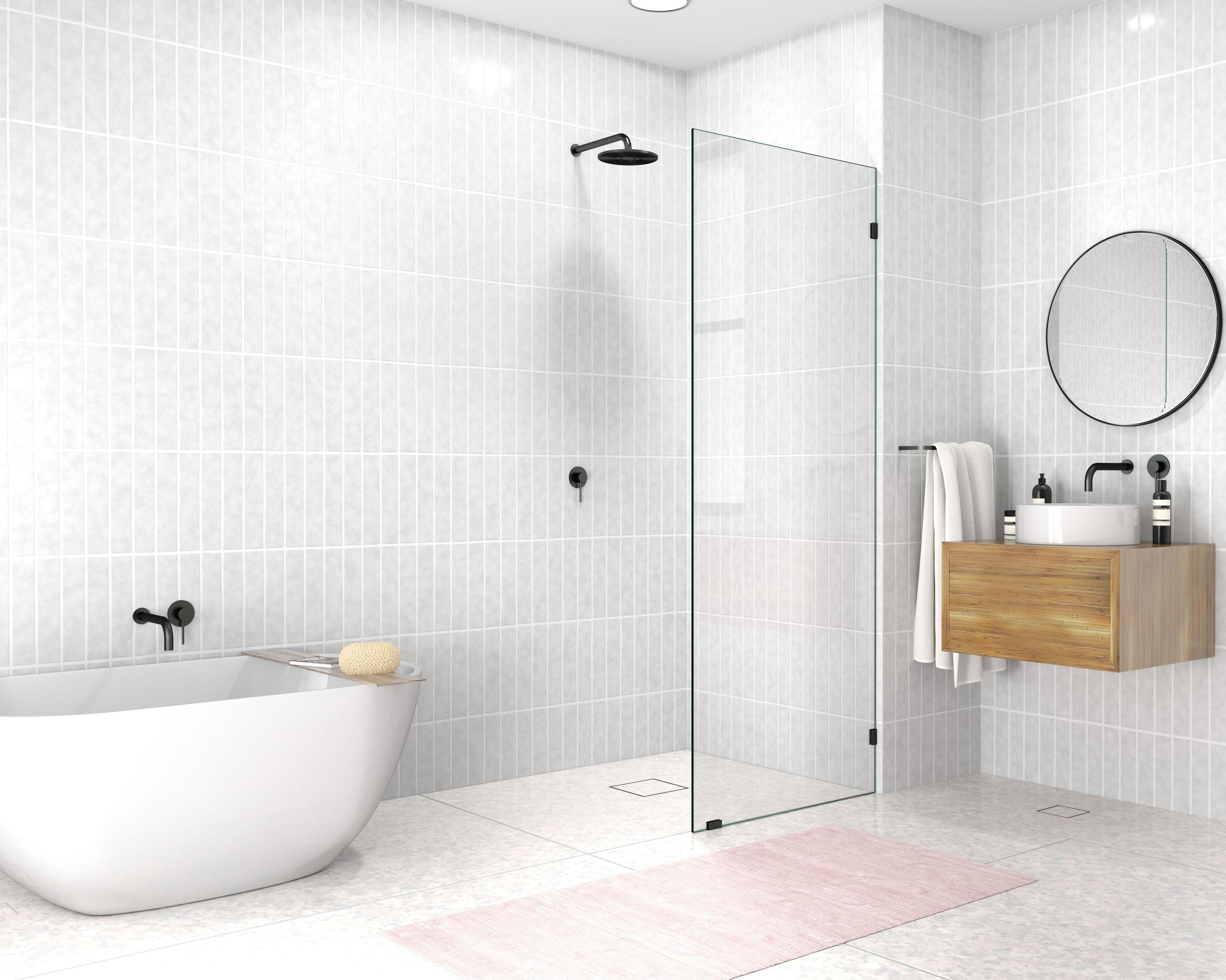 Vela 36 in. x 78 in. Fully Frameless Single Fixed Shower Panel