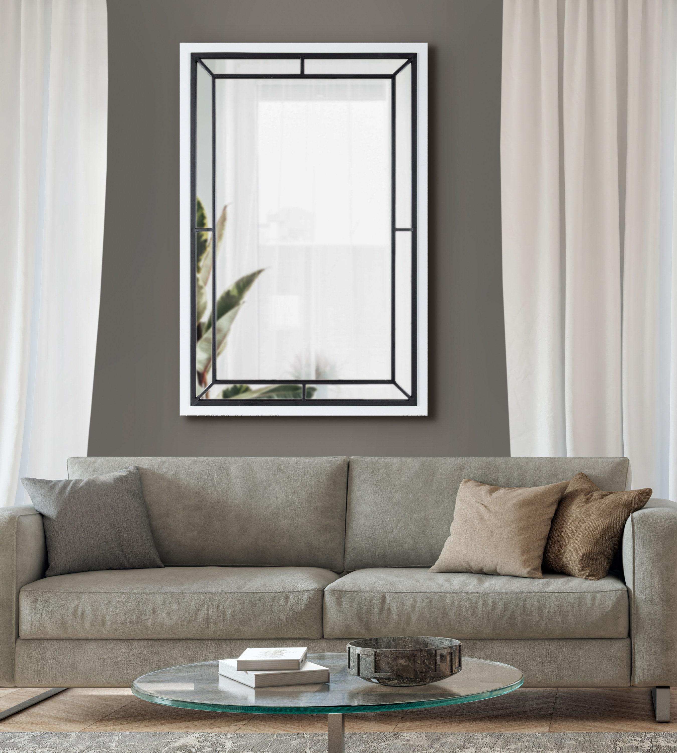 24" x 36" Audubon Rectangle Wall Mirror White - Kate & Laurel All Things Decor: Modern Style, No Assembly, MDF Frame