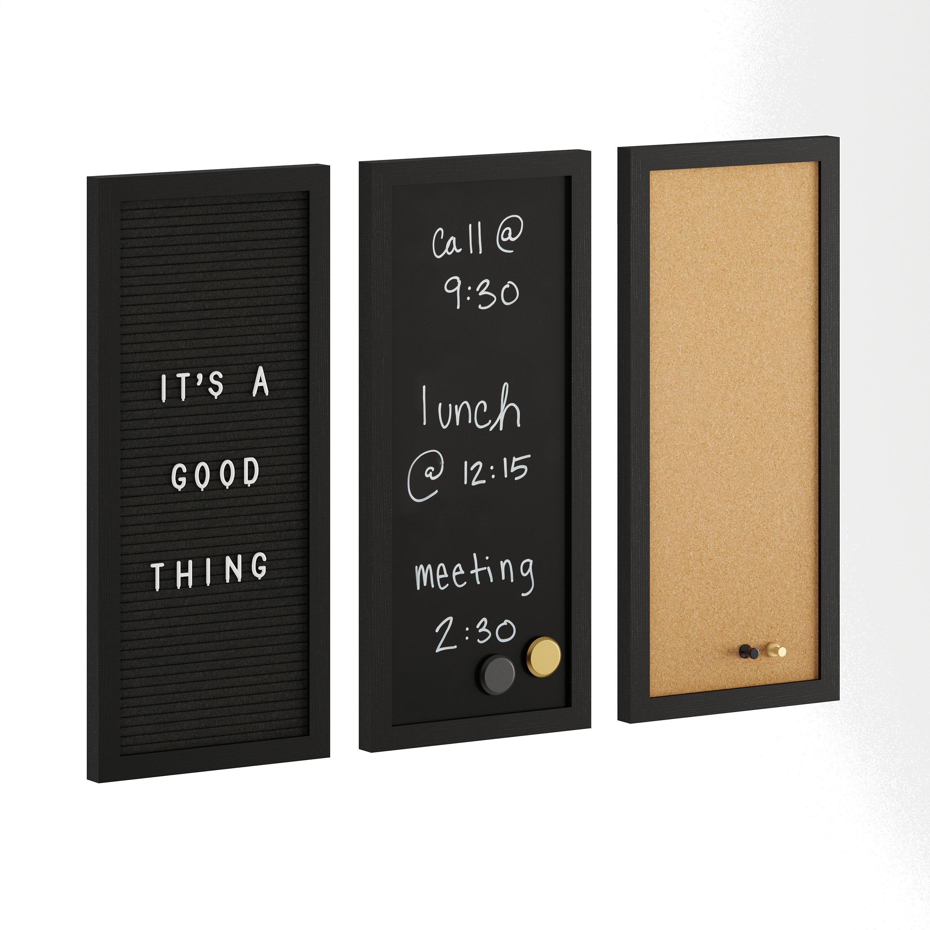 Martha Stewart Thomas Martha Stewart Cork Board, Chalk Board, Letter Board Set with Included Push Pins, Magnets, Liquid Chalk
