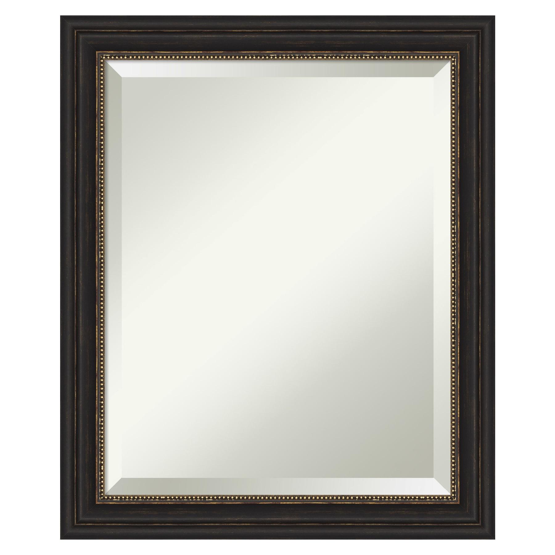 Amanti Art Accent Bronze Narrow Beveled Wood Wall Mirror 23.5 x 19.5 in.