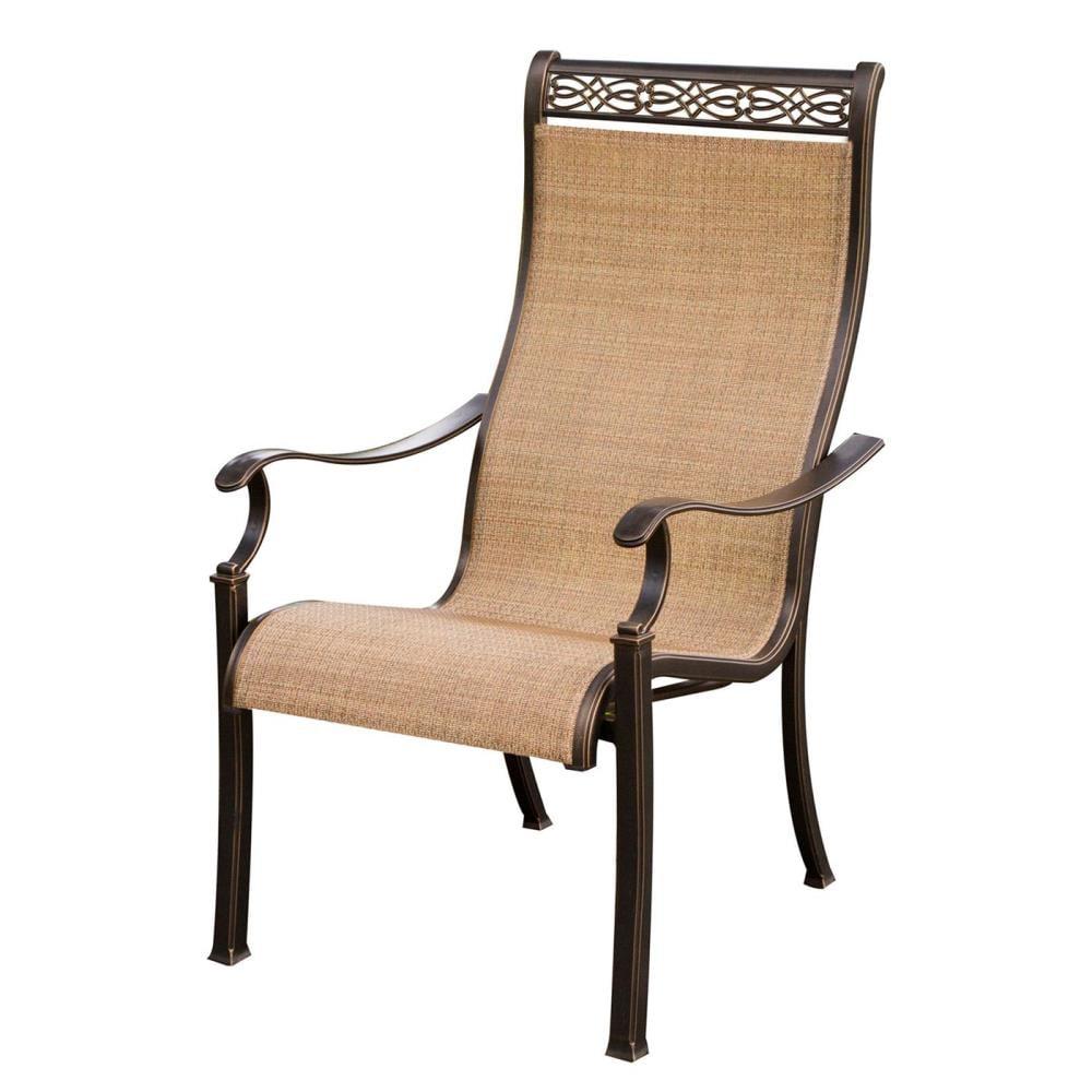 Hanover Monaco 7-Piece Outdoor Patio Dining Set with 4 PVC Sling Dining Chairs, 2 Swivel Rockers, and 40" x 68" Porcelain Tile Rectangular Dining Table | MONACO7PCSW