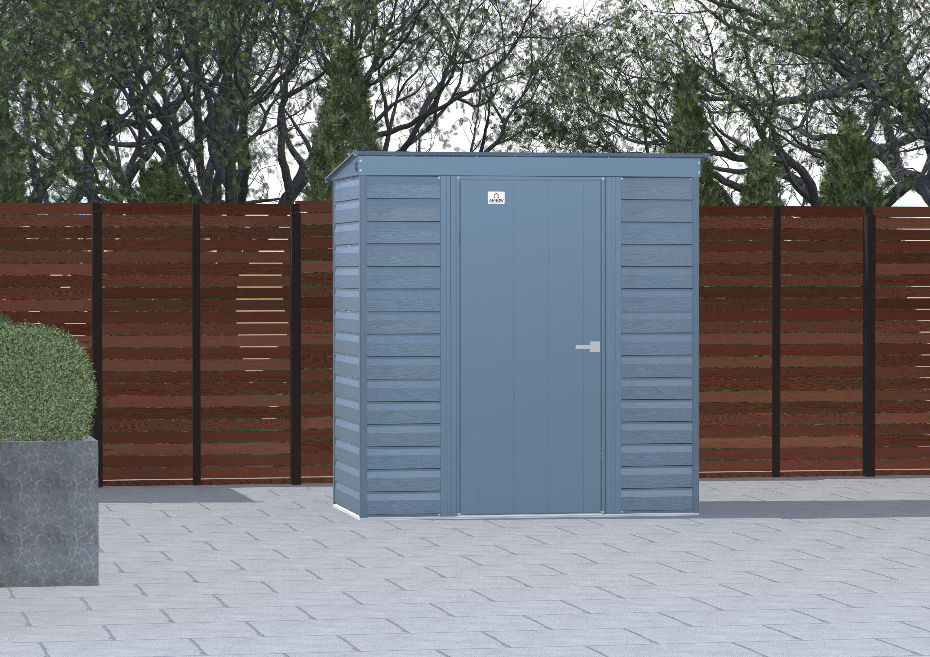 6 ft. W x 4 ft. D Steel Horizontal Storage Shed