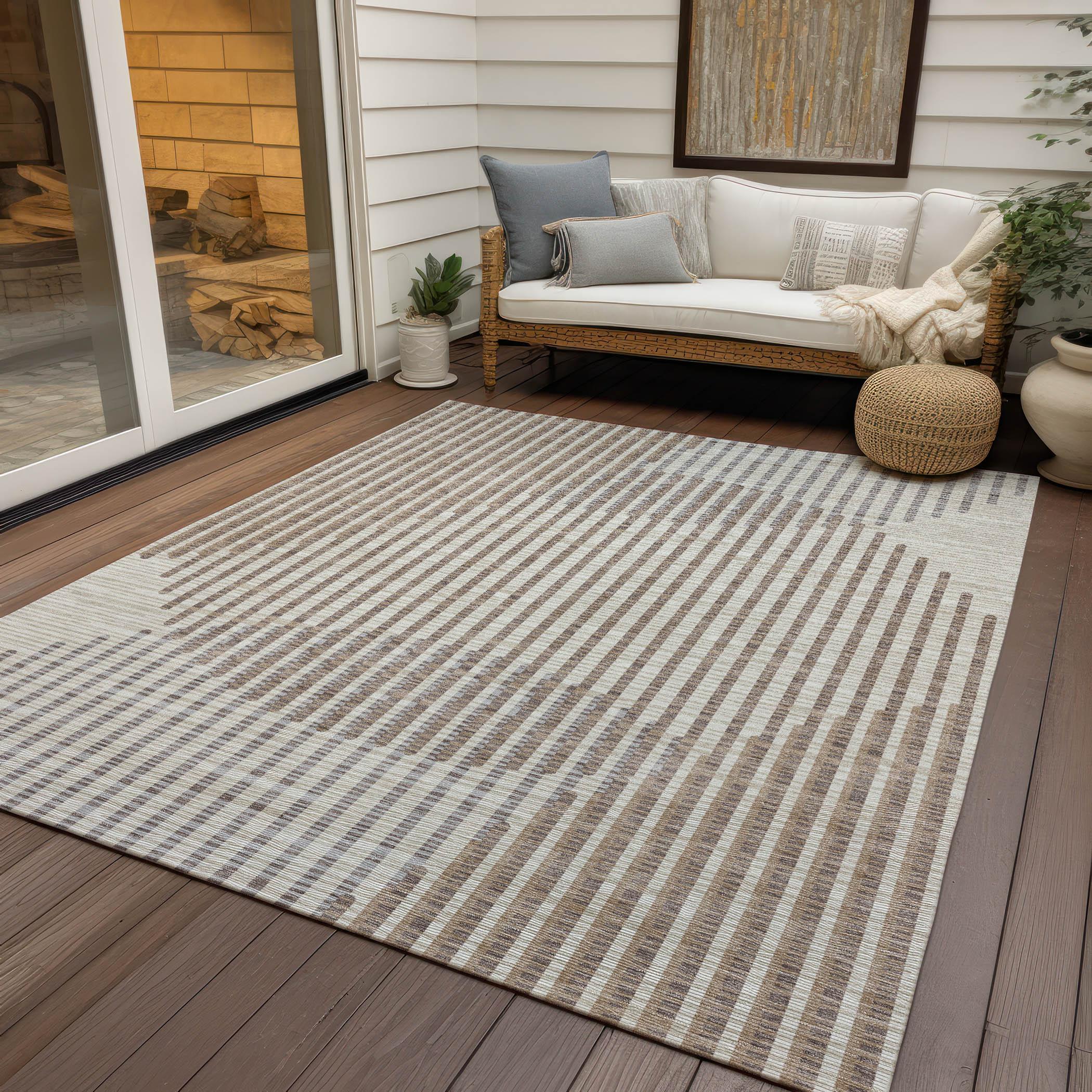 Machine Washable Indoor/Outdoor Chayden ACN1001 Beige