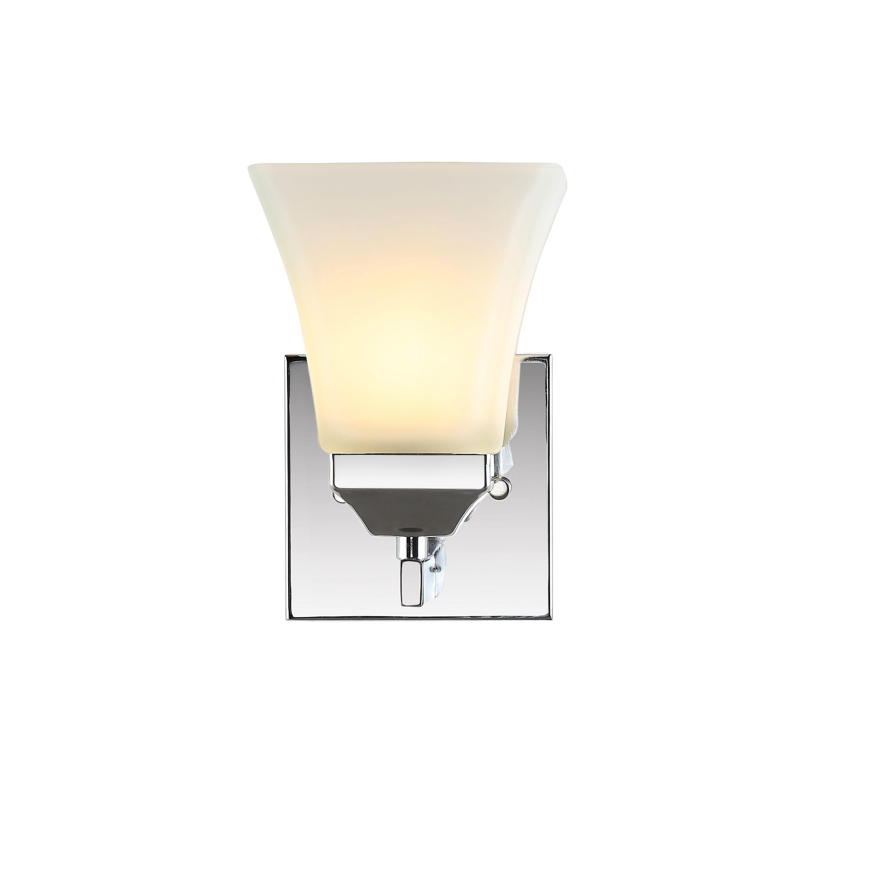 Staunton Chrome Polished 7.75" LED Vanity Light with Frosted Glass Shade