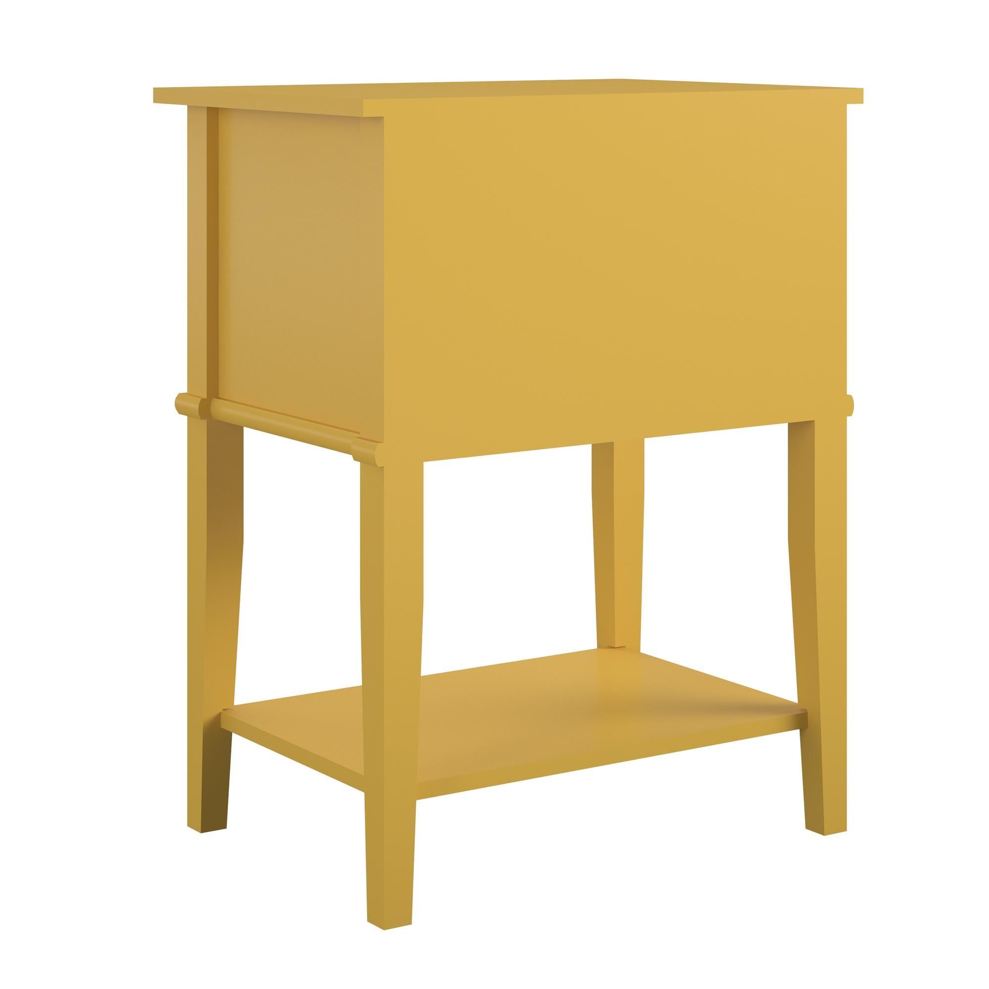 Ameriwood Home Franklin Accent Table with 2 Drawers, Mustard Yellow