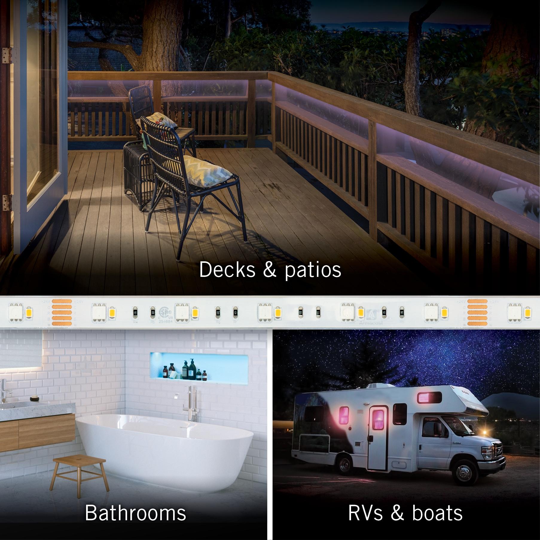 RibbonFlex Pro, 24V, RGB+W, 30+30LEDs/M, IP67, 5M Under Cabinet Tape Light