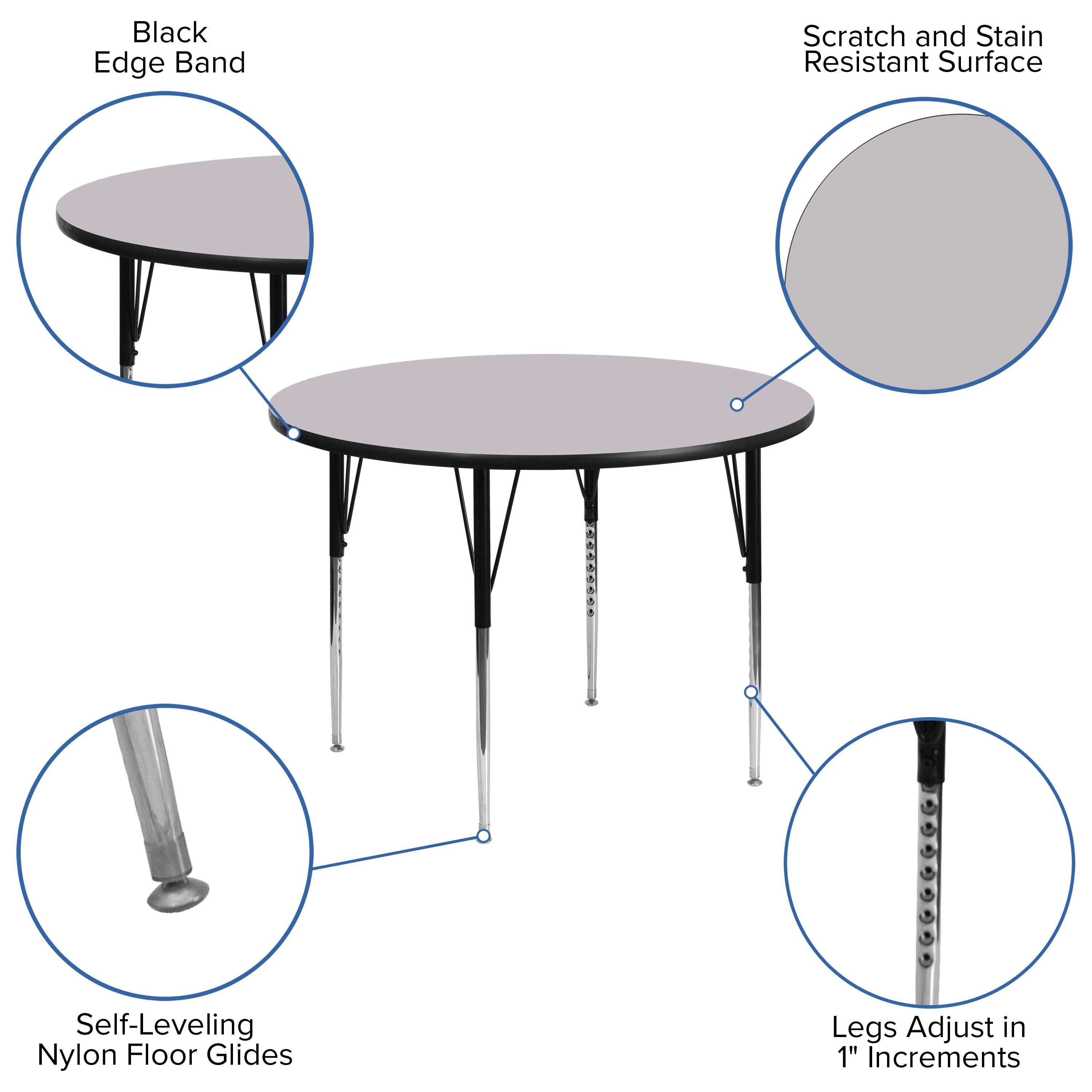 Goddard 42'' Round Thermal Laminate Activity Table - Adjustable Legs