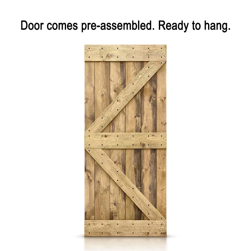 Calhome 84'' Solid Wood Paneled Painted with Installation Hardware Kit Barn Door