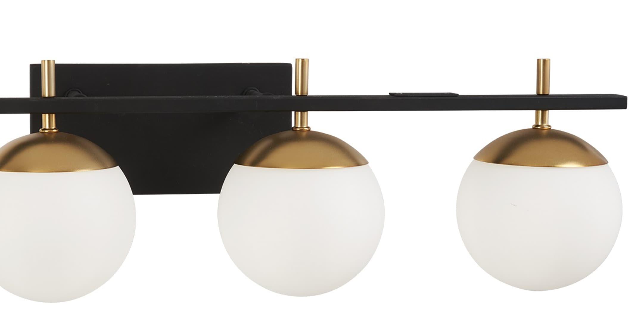 George Kovacs Lighting Alluria 4 - Light Vanity in  Weathered Black W/Autumn Gold