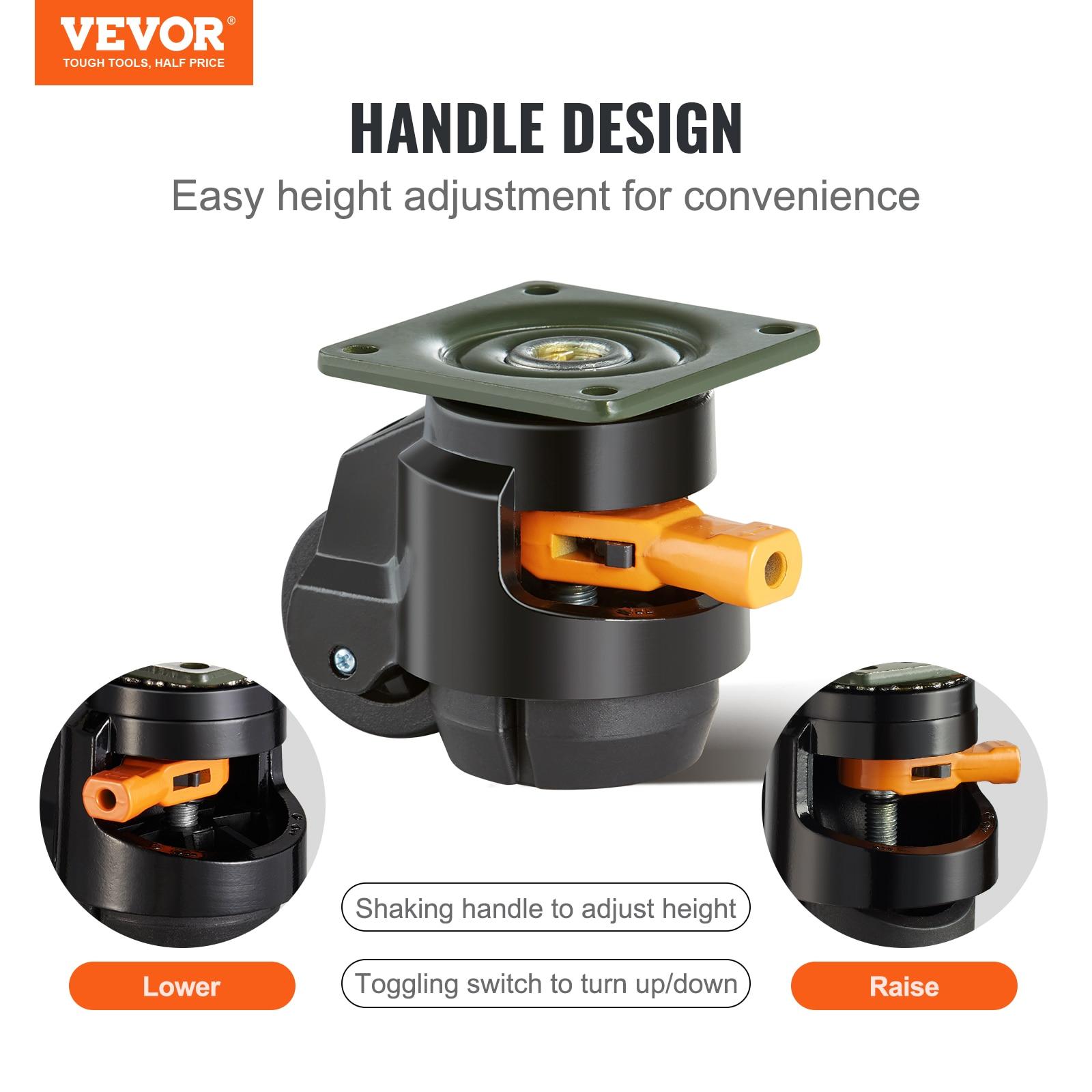 Leveling Casters, Set of 4, 2200 lbs Total Load Capacity (Set of 4)