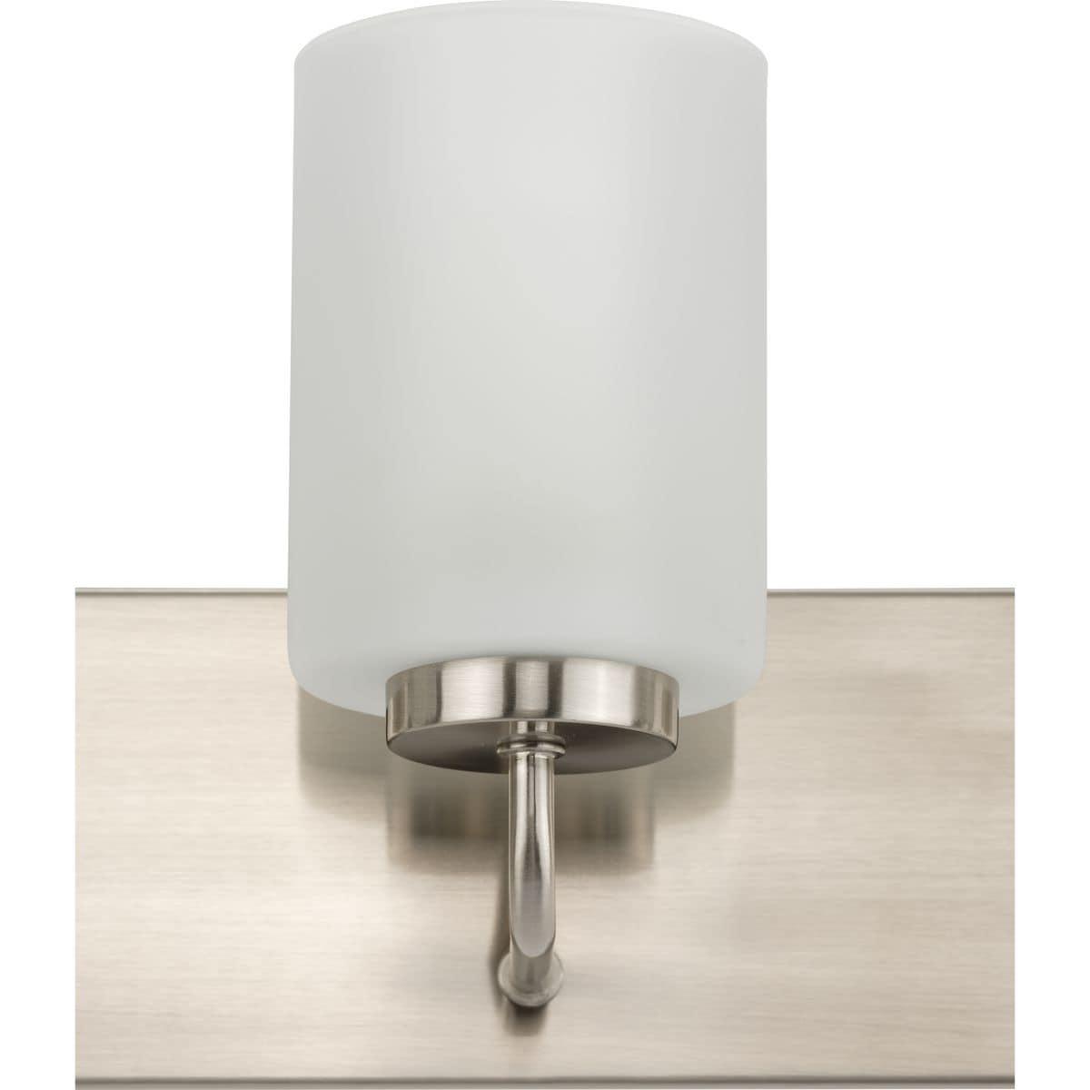 Progress Lighting Merry Collection 2-Light Brushed Nickel Etched Glass Transitional Bath Vanity Light
