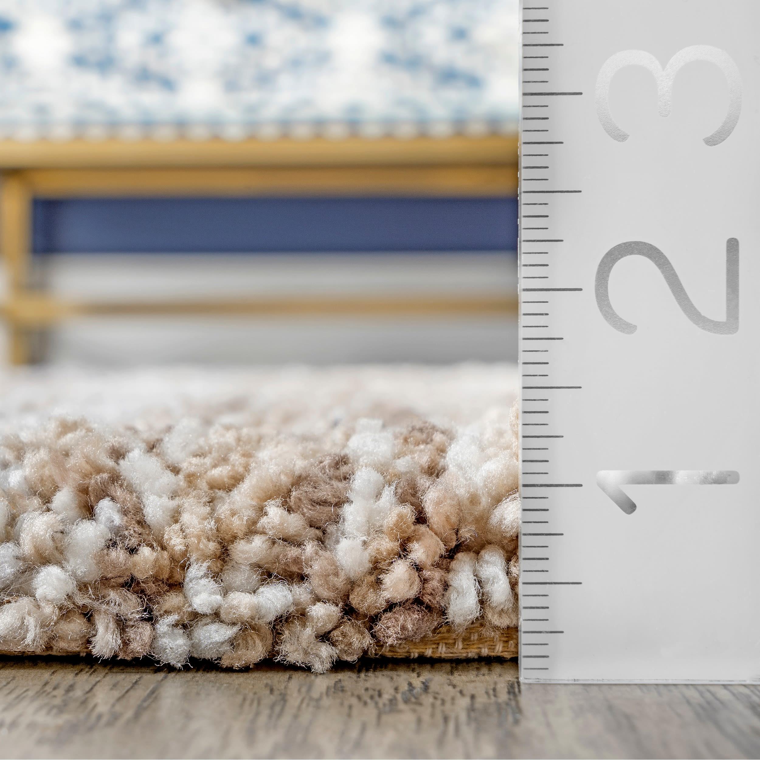 9'x12' Drey Ombre Shag Area Rug Beige/Brown - nuLOOM: Contemporary Tufted Medium Pile Indoor Rug