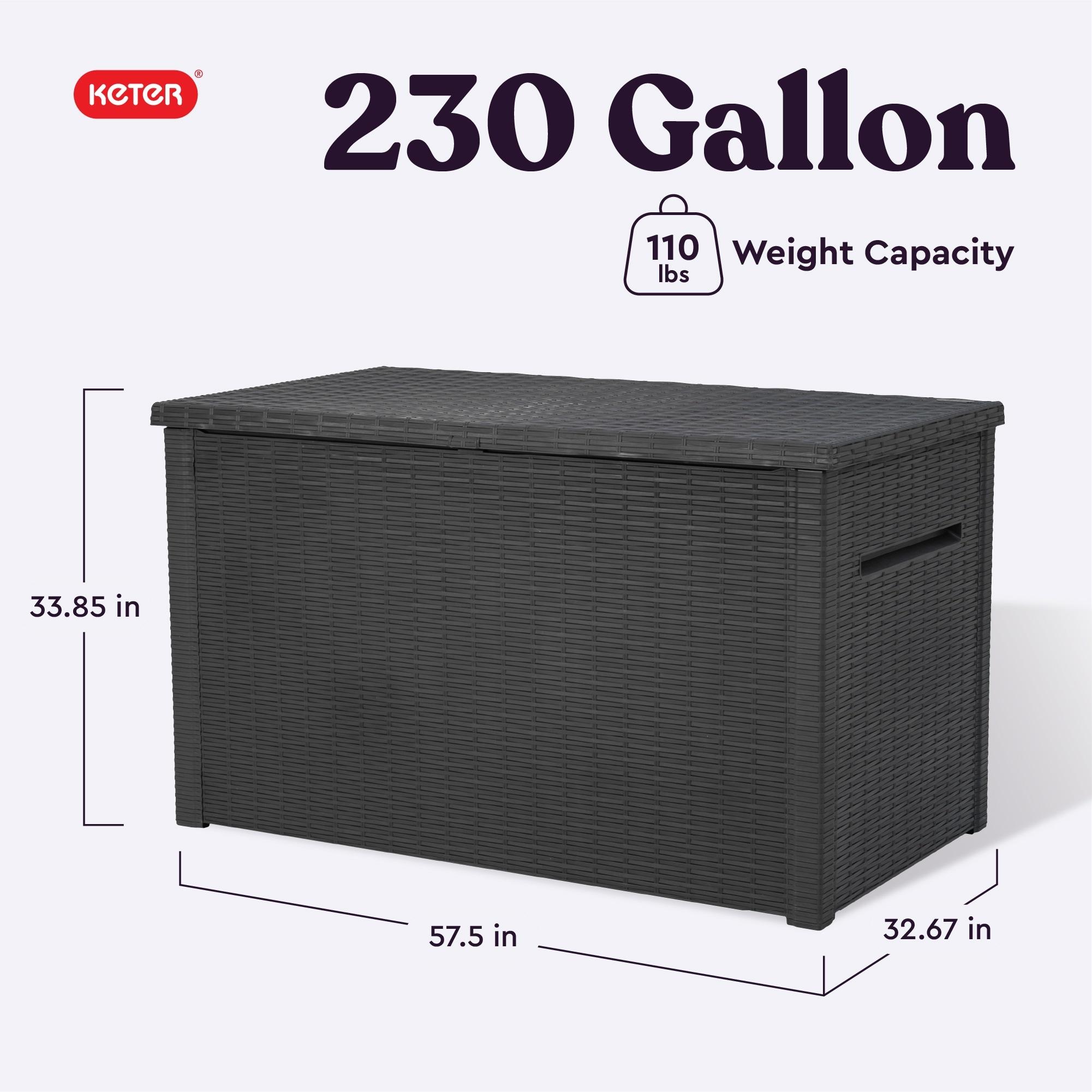 Keter Keter Java 230 Gallon XXL Durable Resin Outdoor Storage and Organization Deck Box Ideal For Garden Patio Furniture and Supplies