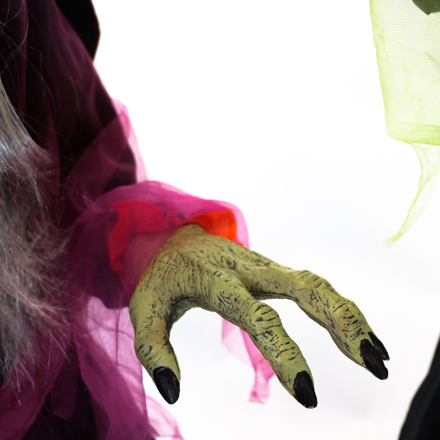 Haunted Hill Farm Haunted Hill Farm Motion-Activated Wicked Cauldron Witches, Plug-In Talking Halloween Animatronic