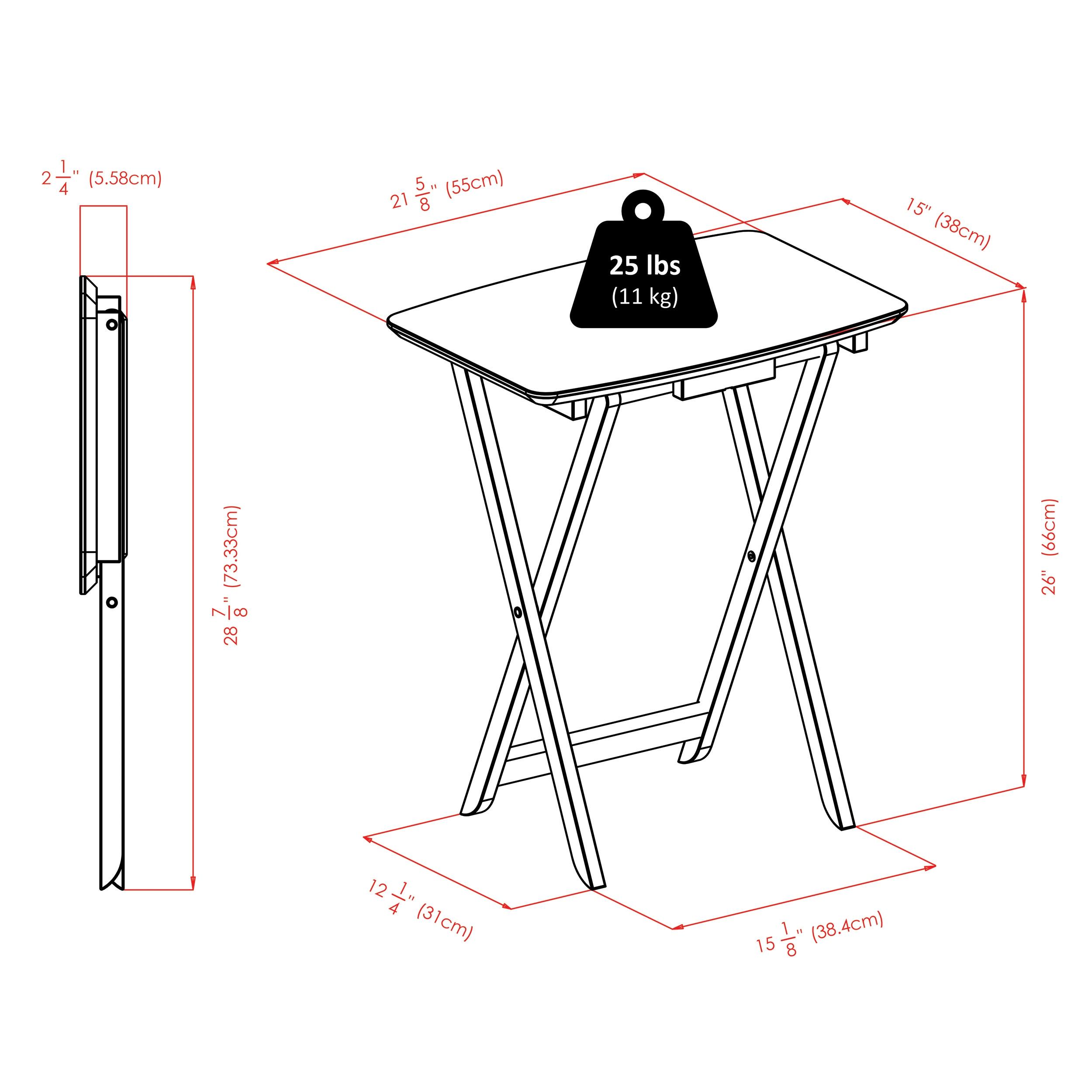2pc Darlene Snack Table Set Walnut - Winsome: Portable, No Assembly Required, Space-Saving Design