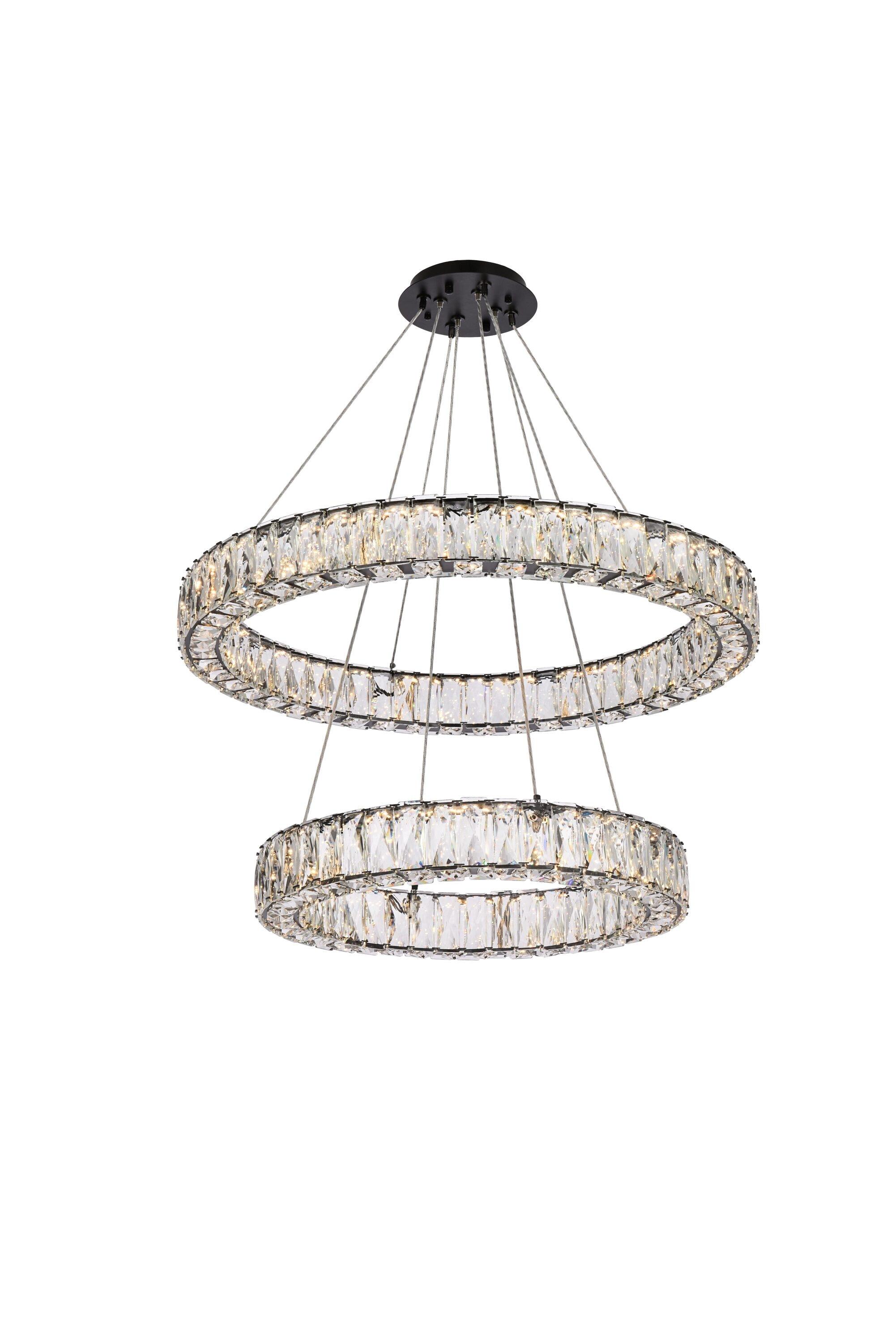 Elegant Lighting Monroe 2 - Light Chandelier in  Black