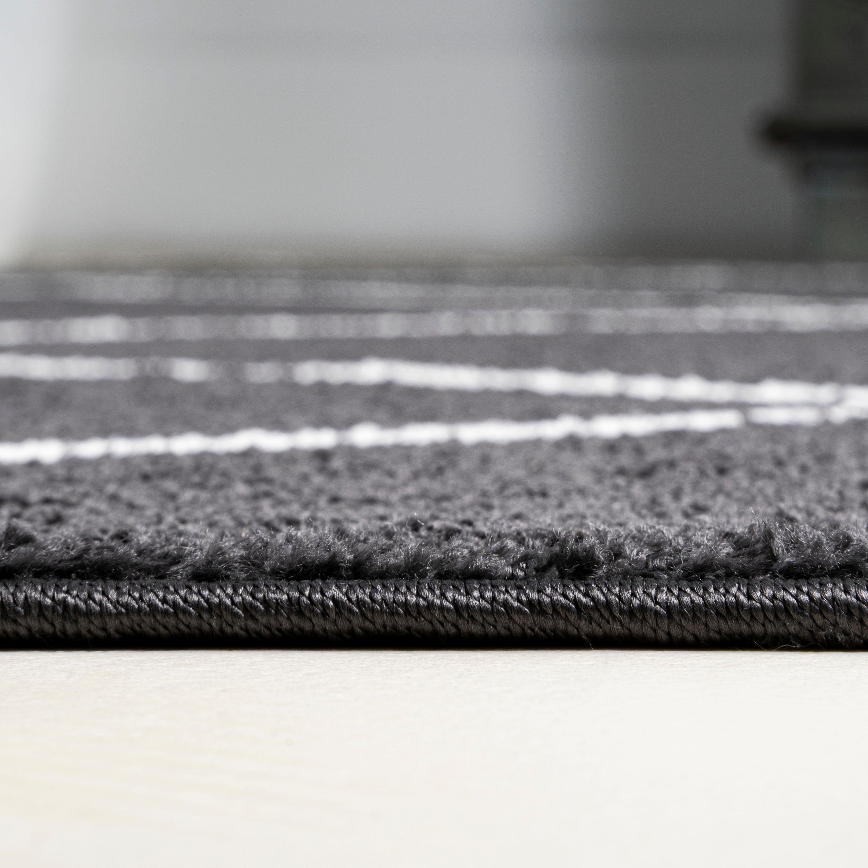 2'x10' Cole Minimalist Diamond Trellis Runner Rug, Black/White - JONATHAN Y