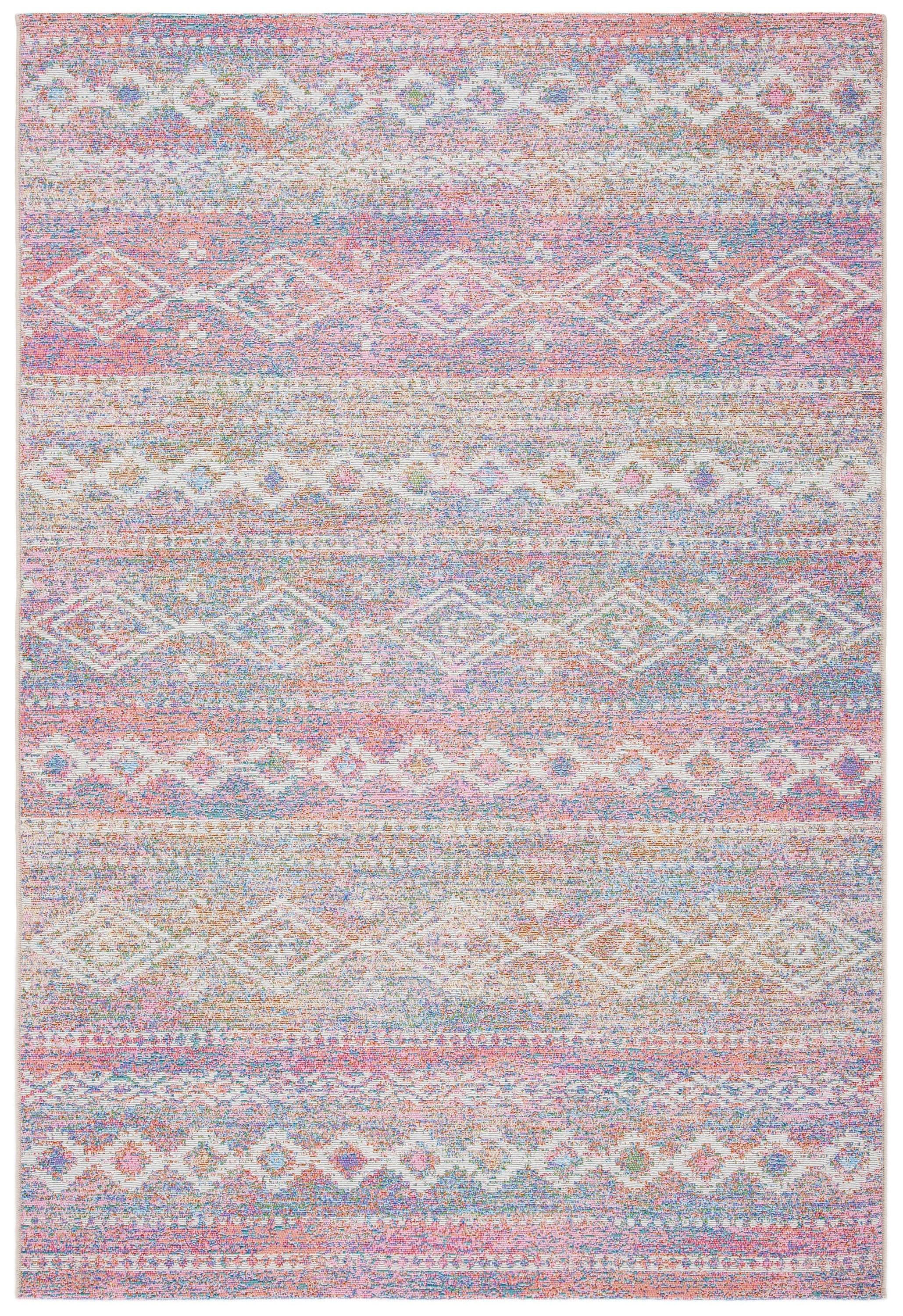 Summer SMR498 Power Loomed Indoor and Outdoor Area Rug - Ivory/Pink - 5'3"x7'6" - Safavieh.