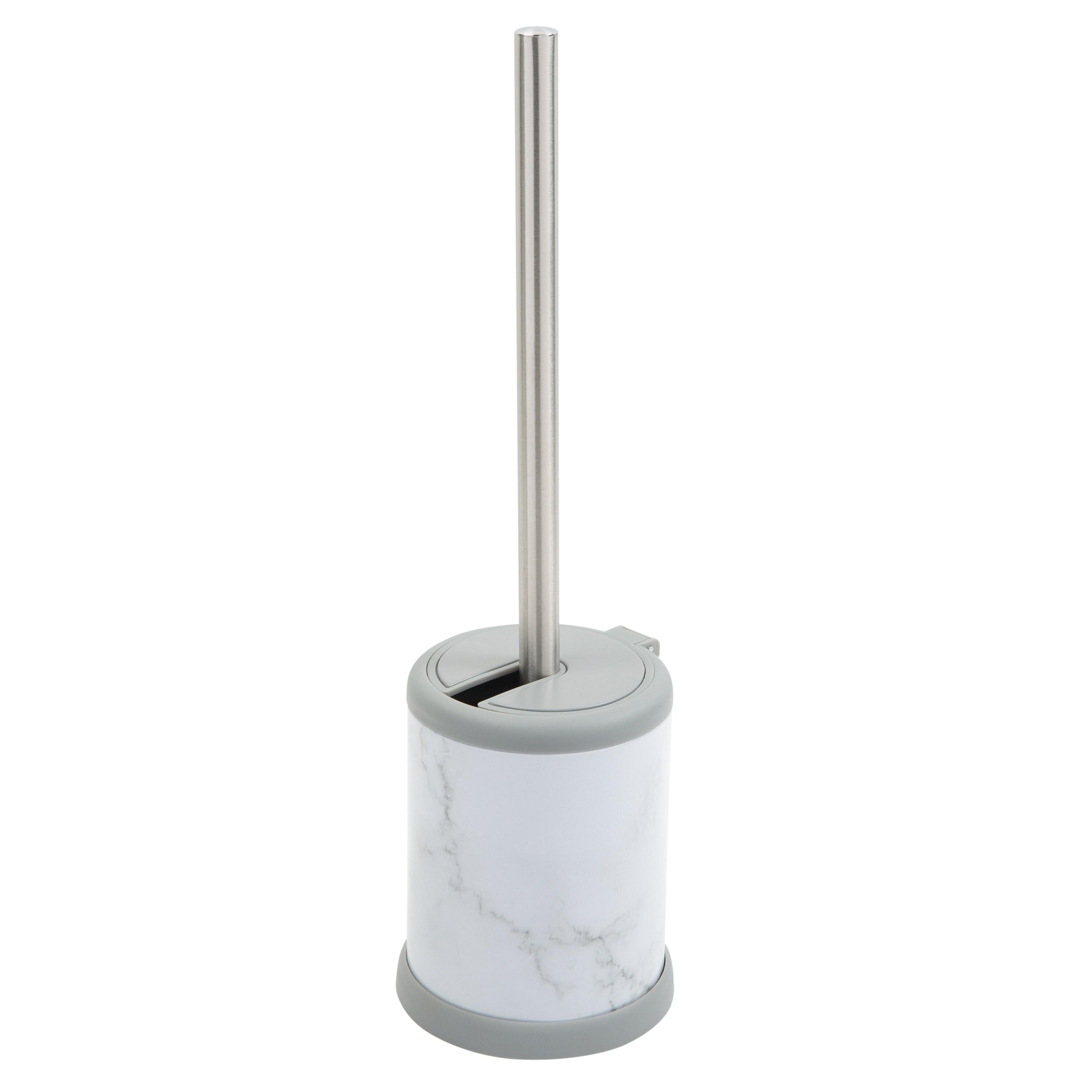 Toilet Brush with Self Closing Lid Marble - Bath Bliss: Stainless Steel Bathroom Cleaning Accessory