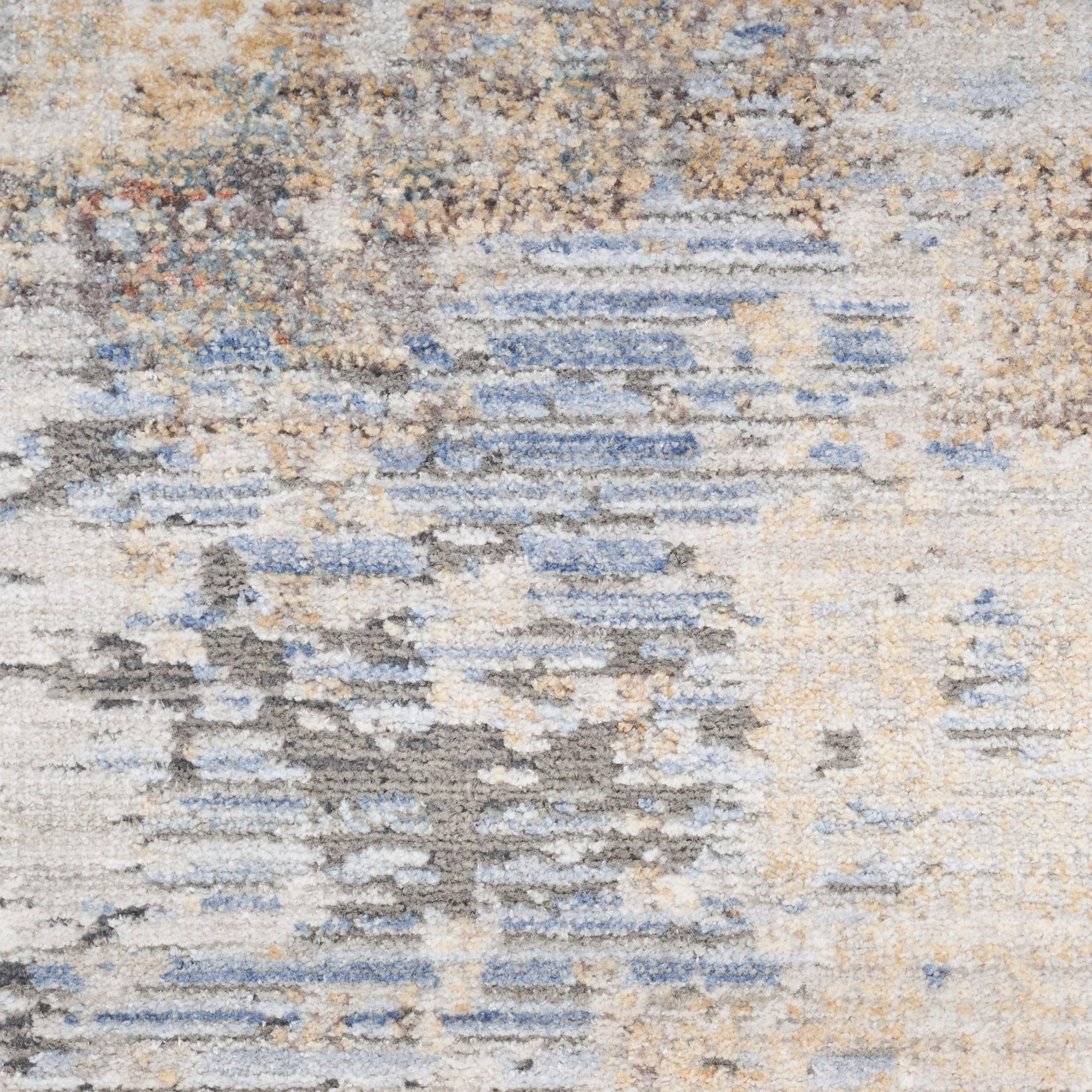 Nourison Modern Abstract Indoor Rug Grey Blue 2'6" x 4'