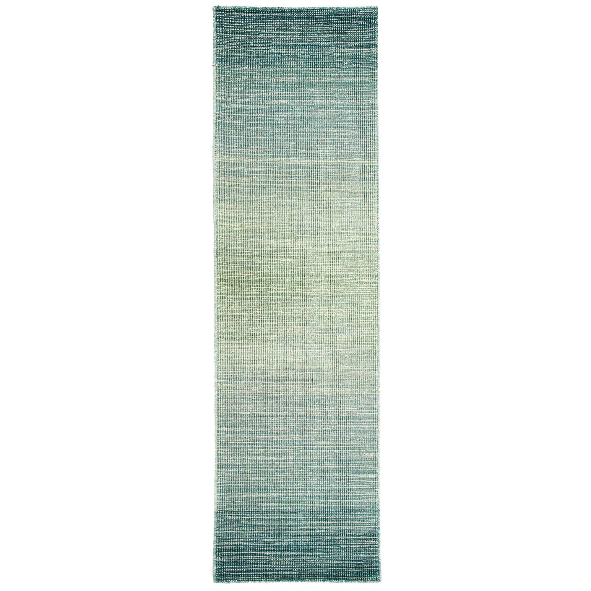 Satsuma Striped Handmade Hand-Loomed Wool Aqua Area Rug